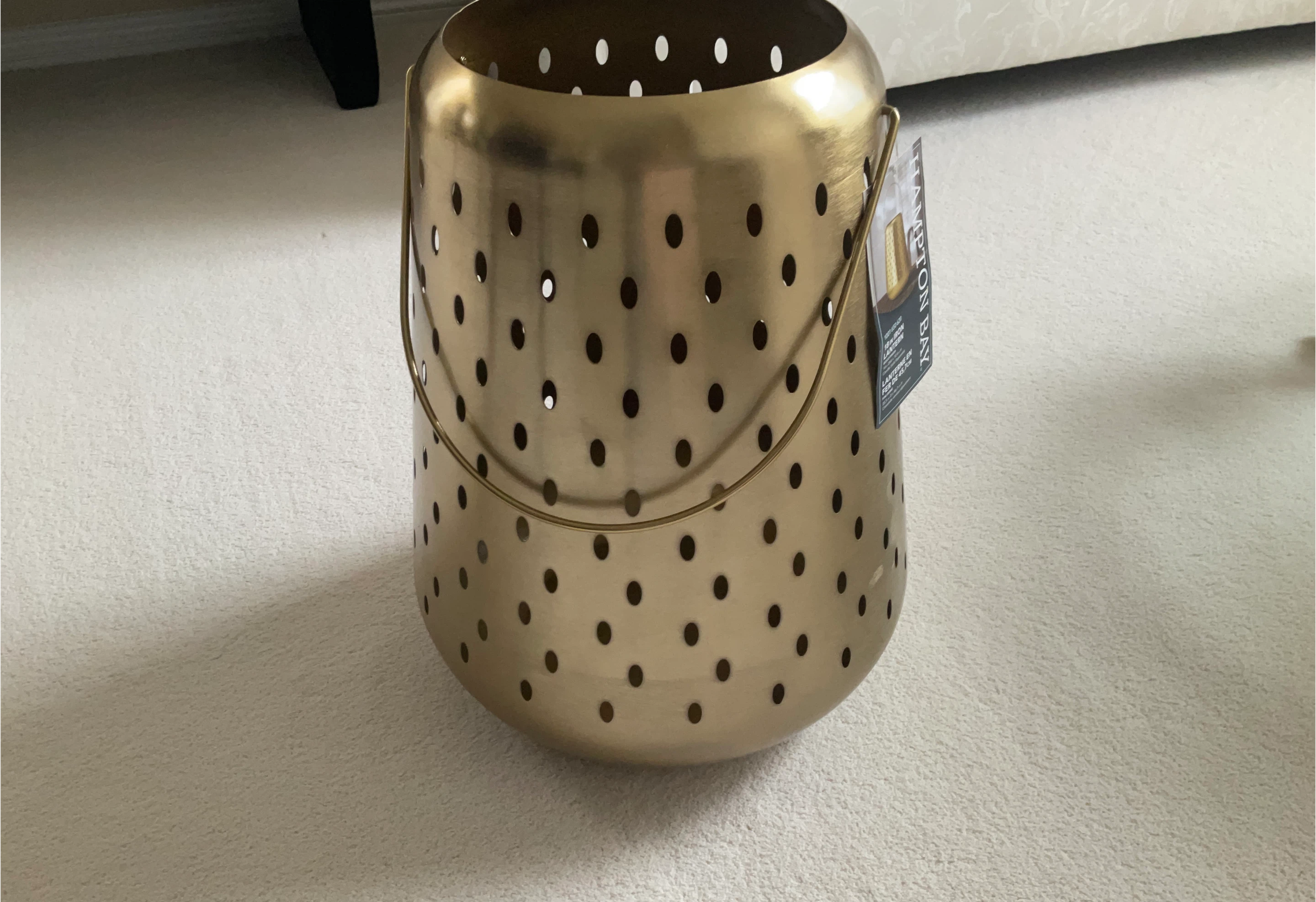 Hampton Bay 18" Iron Lantern - Gold