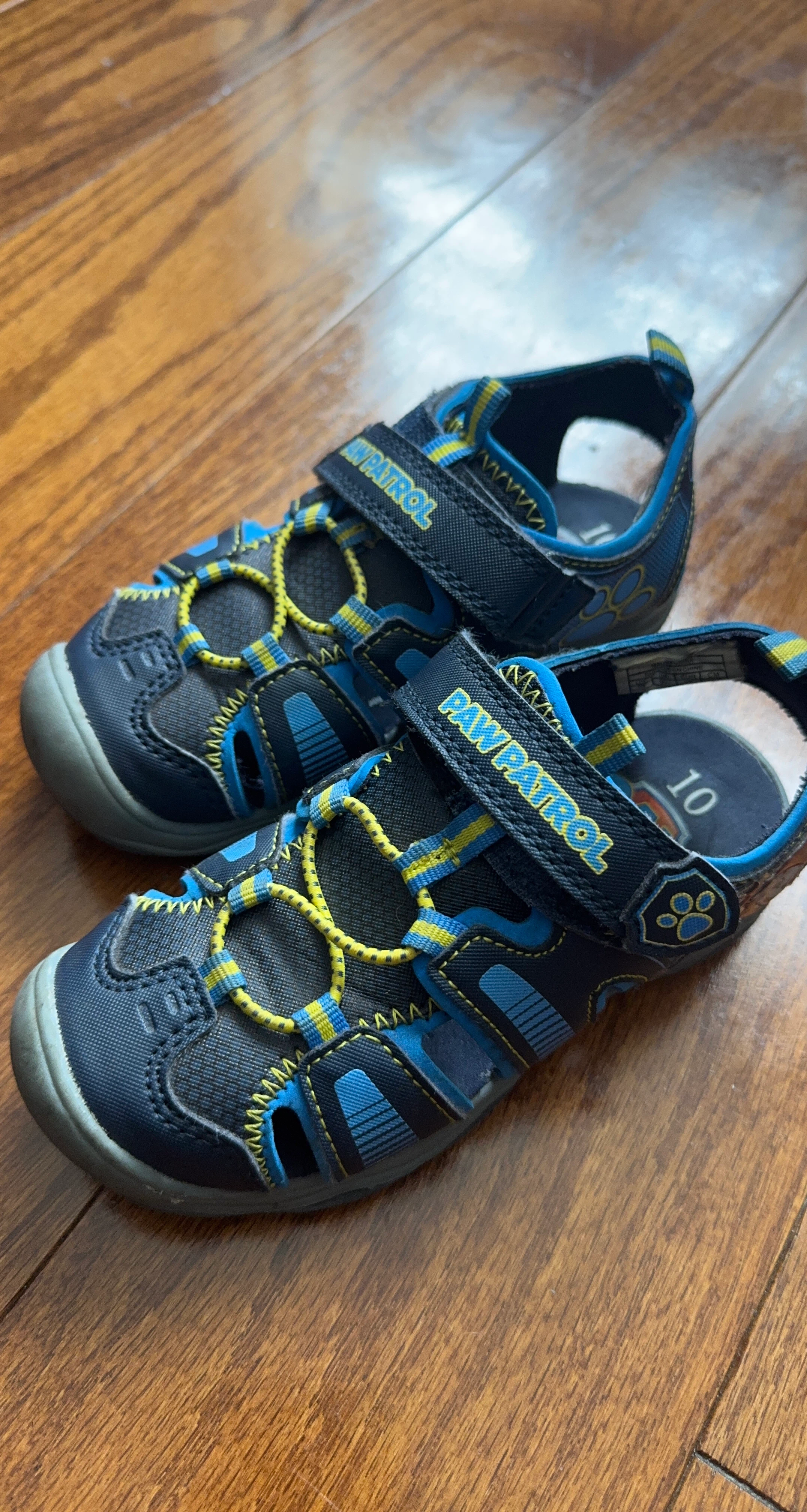 Paw Patrol Kids Sandals Size 10 Blue Yellow