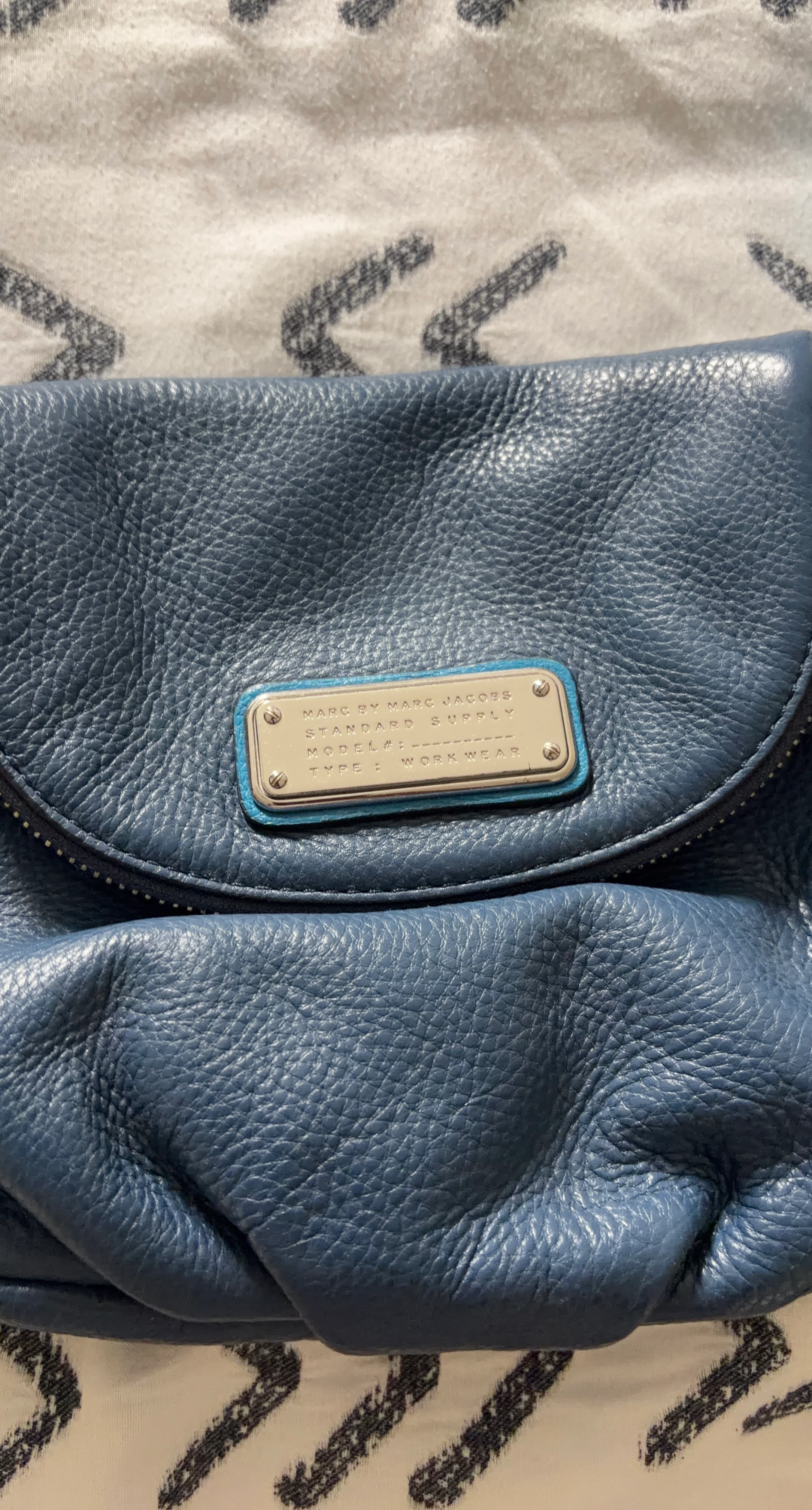 Marc by Marc Jacobs Blue Leather Workwear Bag