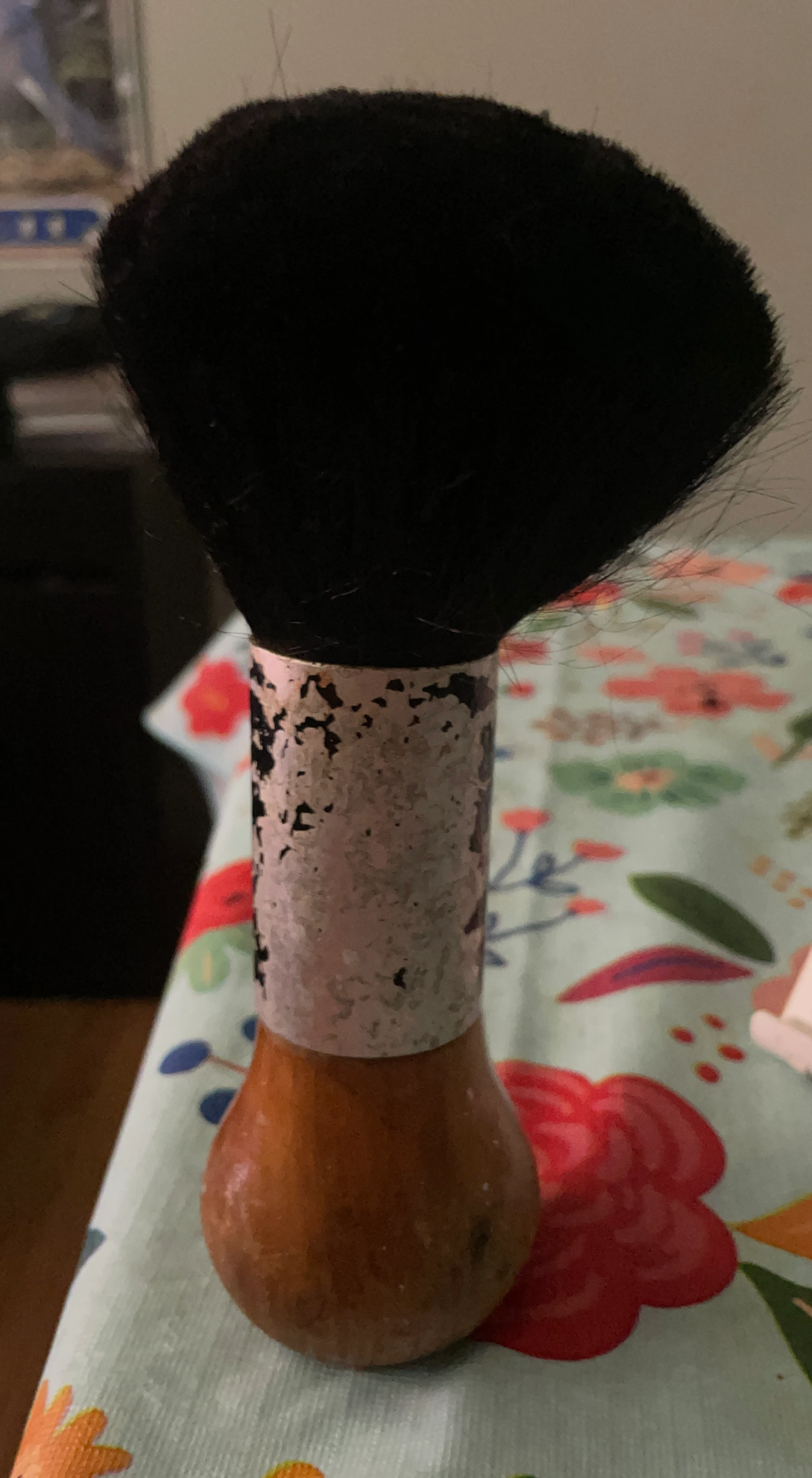 Black powder brush with wooden handle
