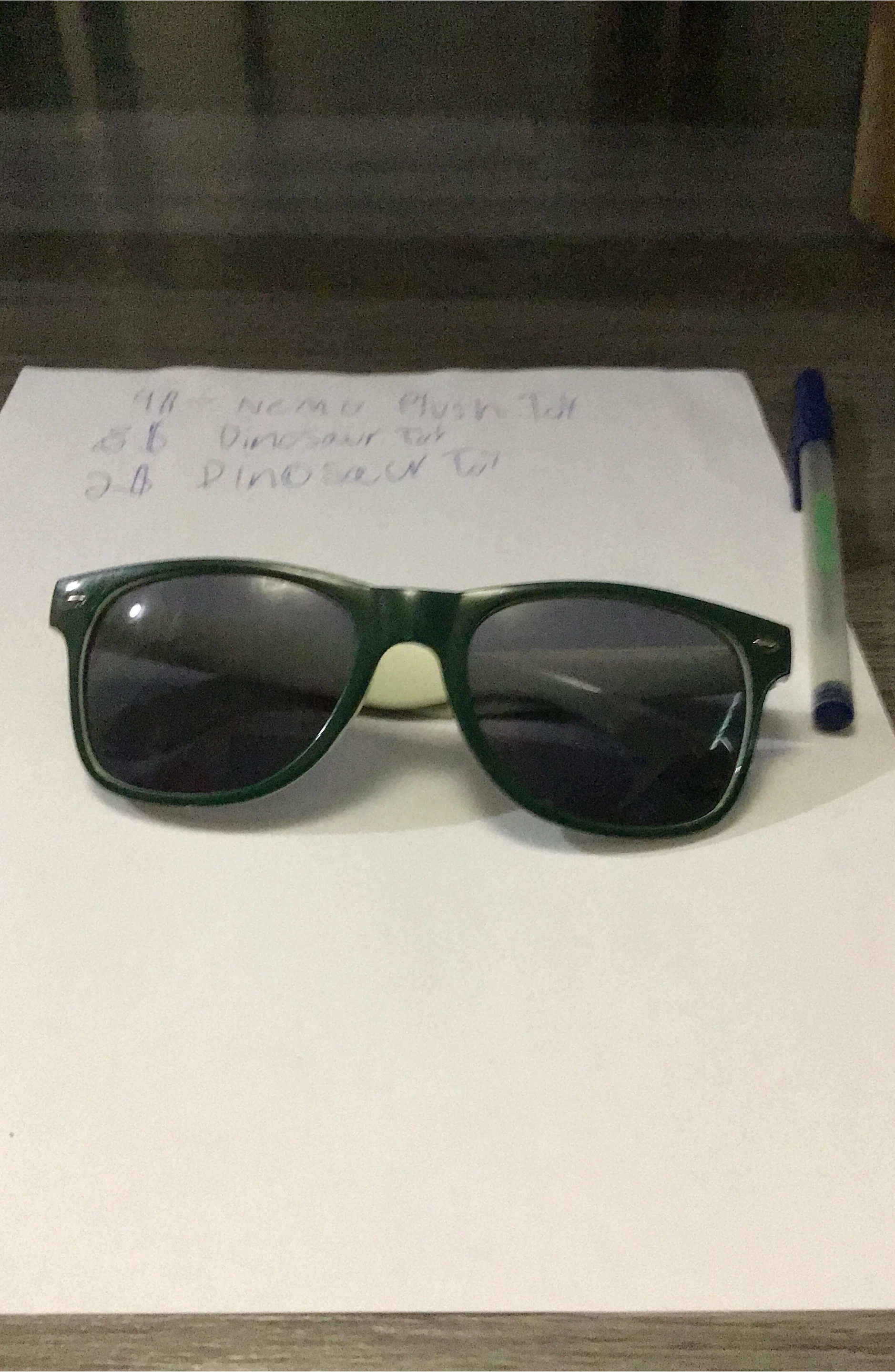 Green Wayfarer Style Sunglasses
