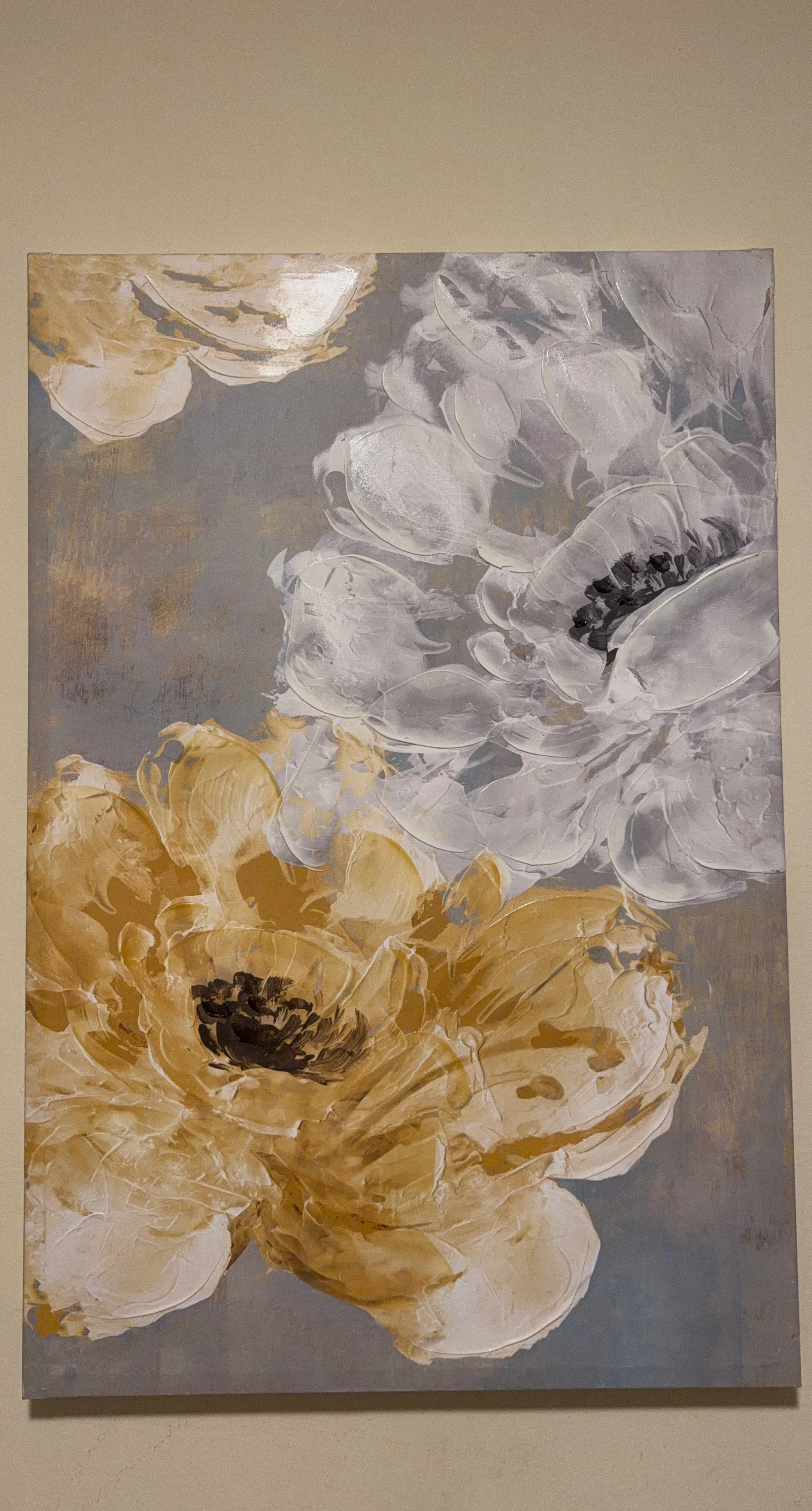 Textured Floral Canvas Wall Art