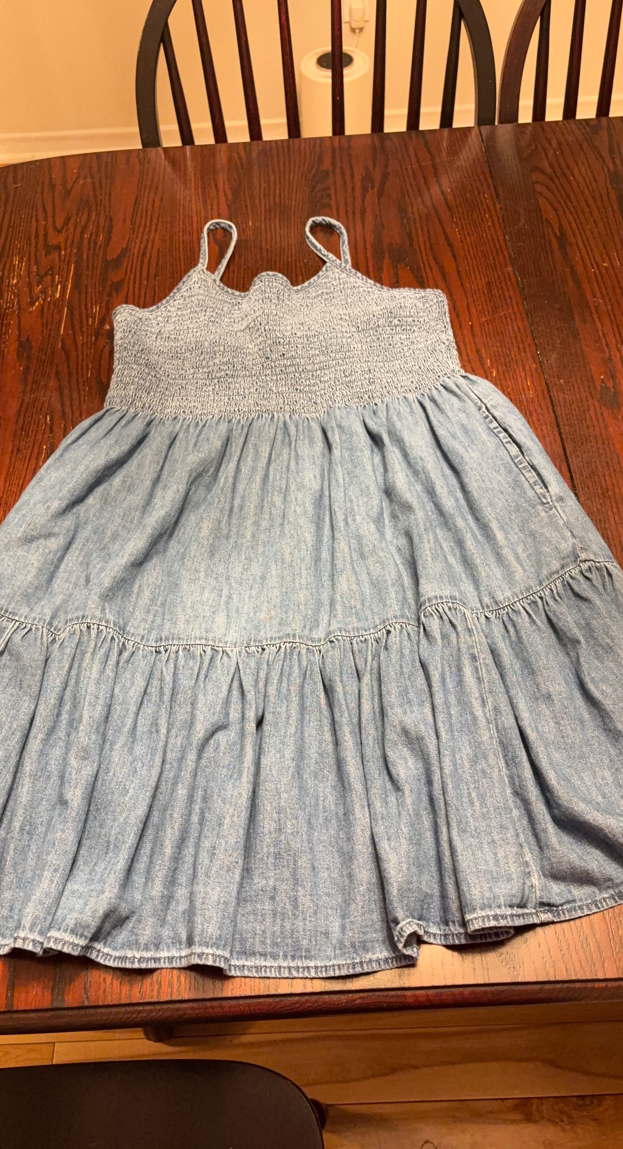 Denim Smocked Sundress GAP