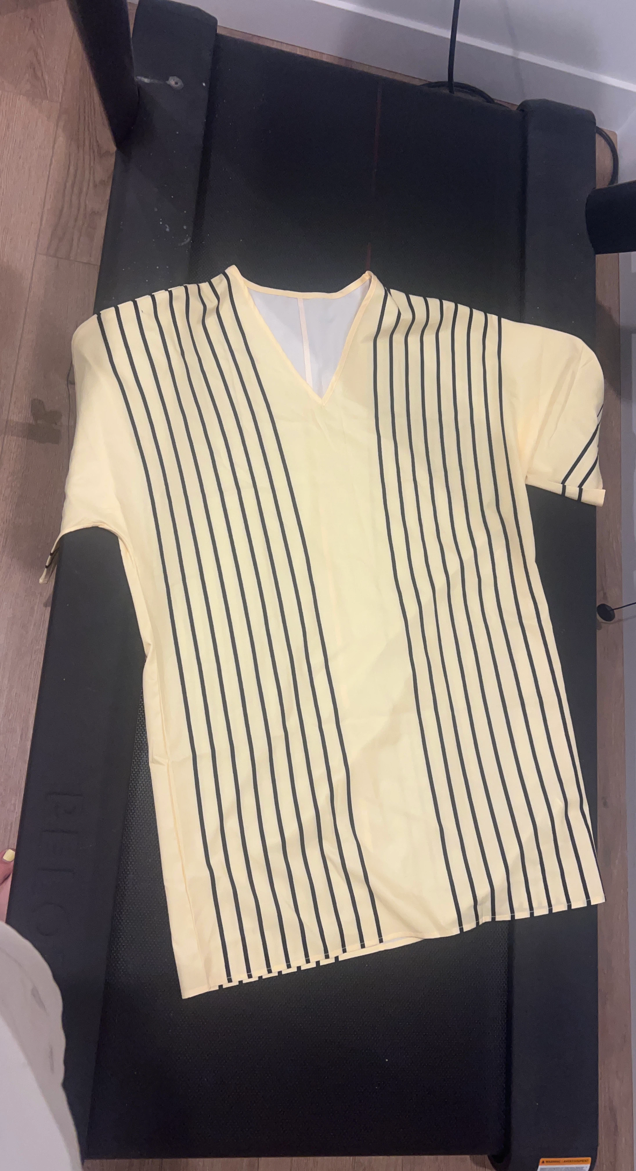 Yellow and Black Striped Swimsuit Cover-up
