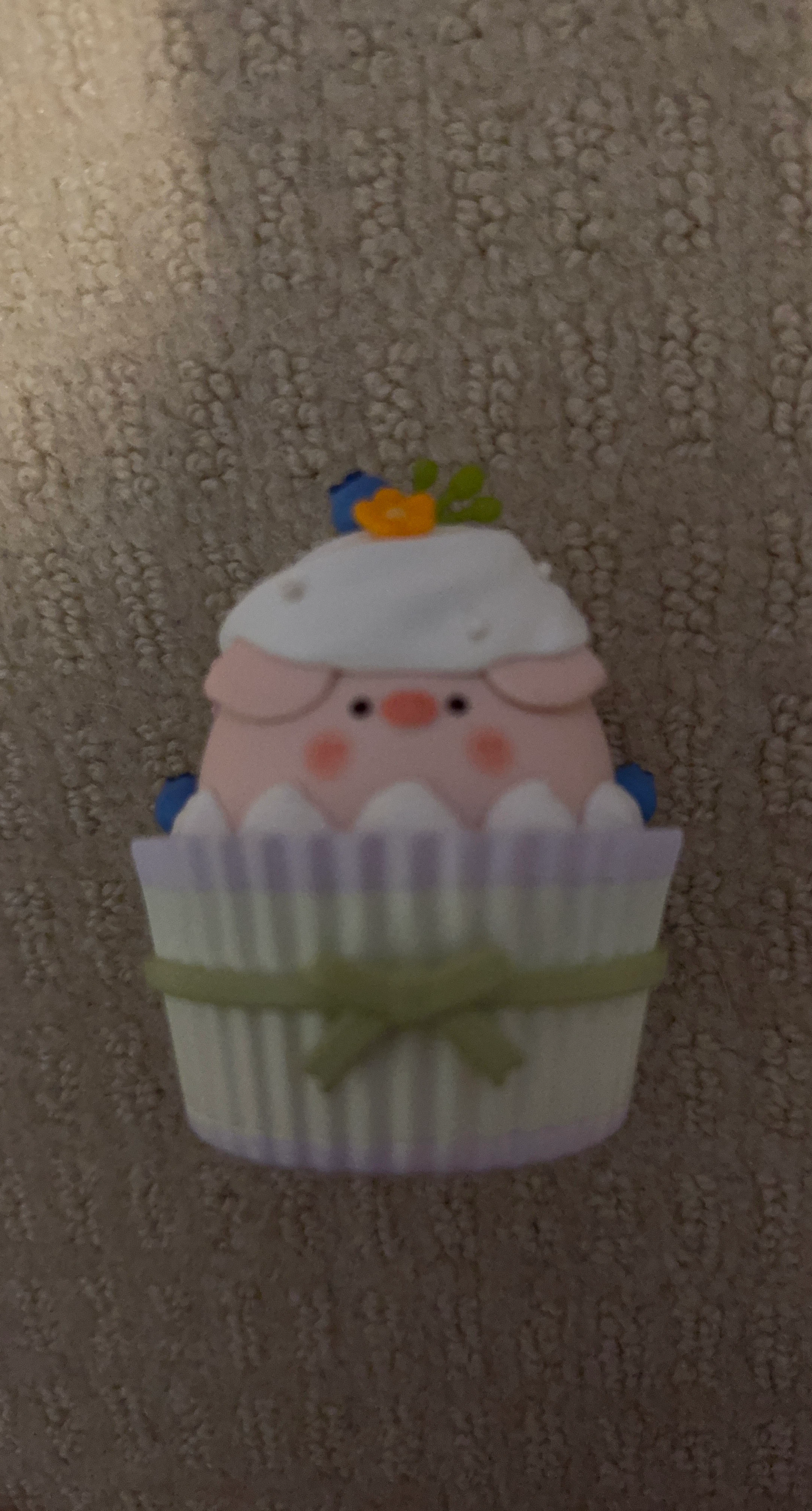 Cute Cupcake Pig Charm