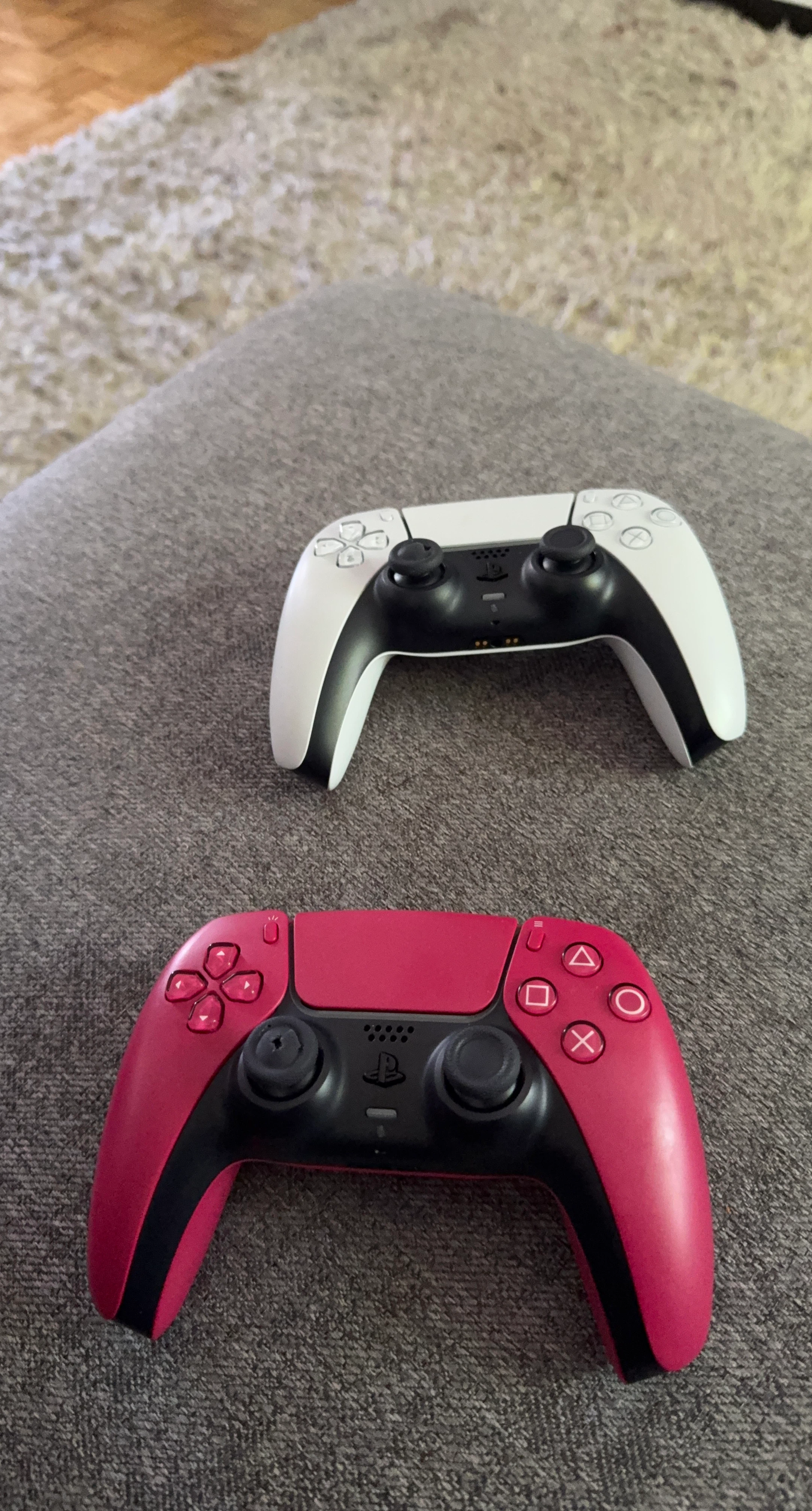 PlayStation 5 DualSense Wireless Controllers (White and Red)
