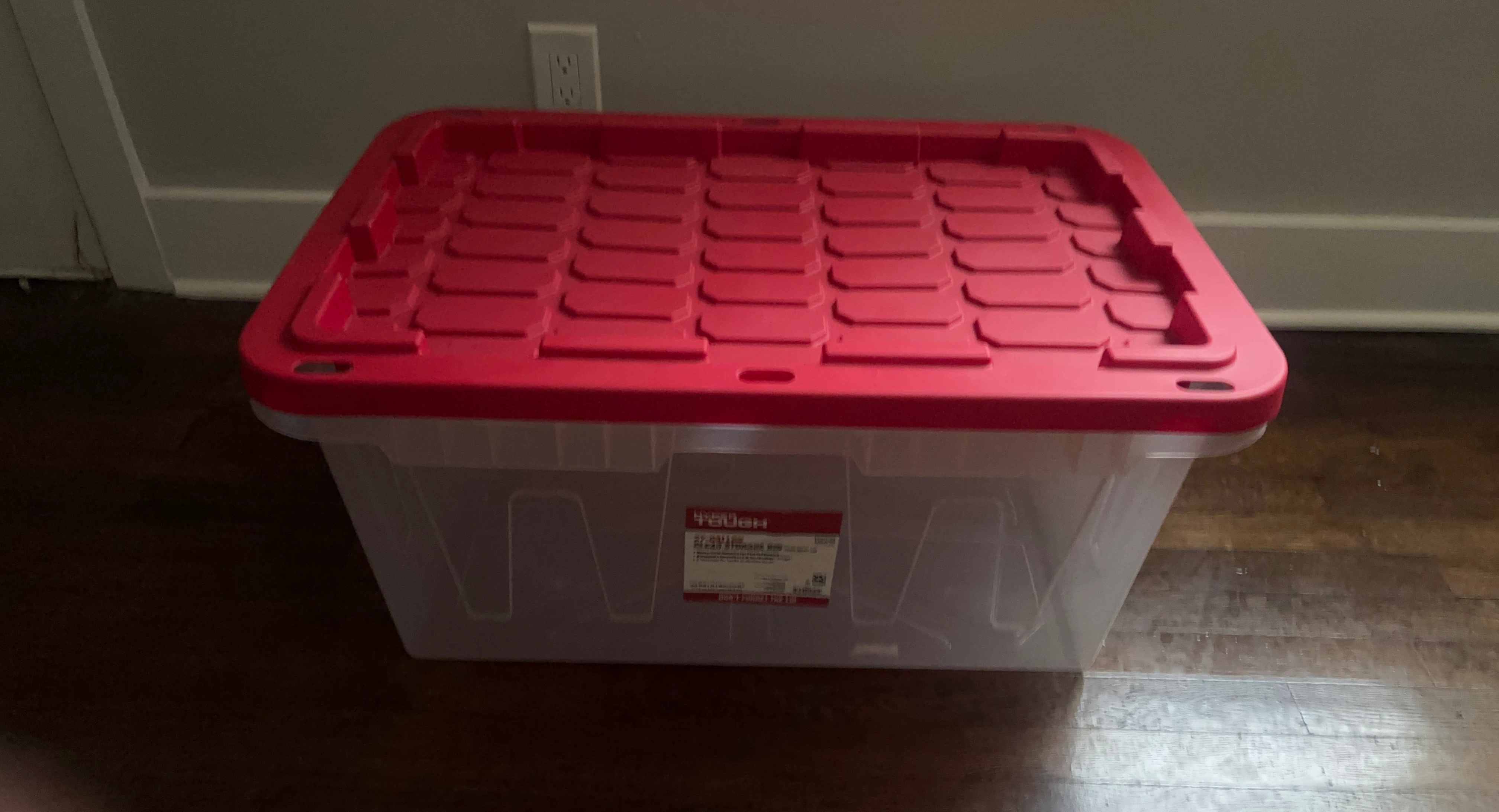 New Hyper Tough 27 Gallon Clear Storage Bin with Snap Lid