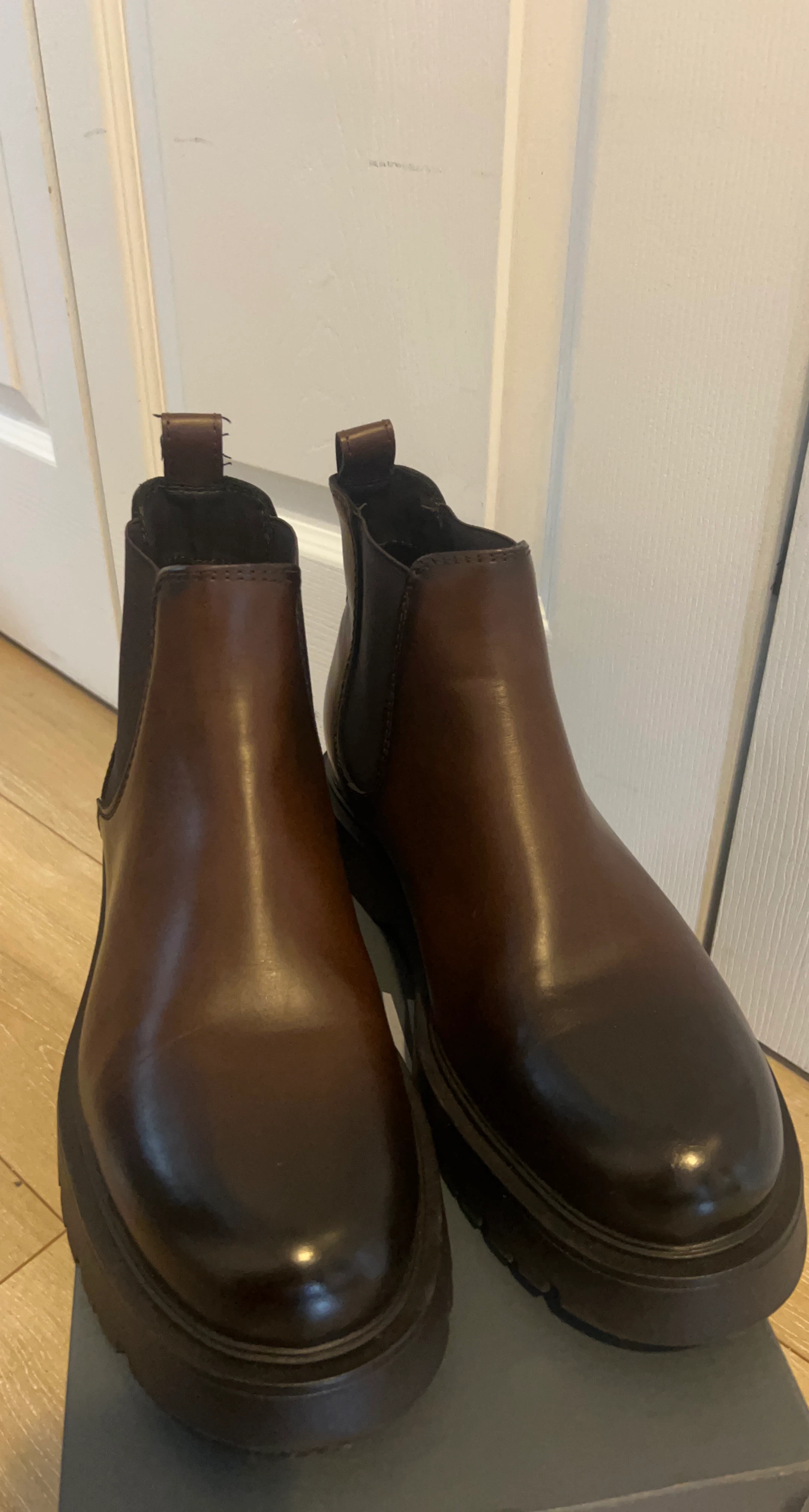 Brown Leather Chelsea Boots