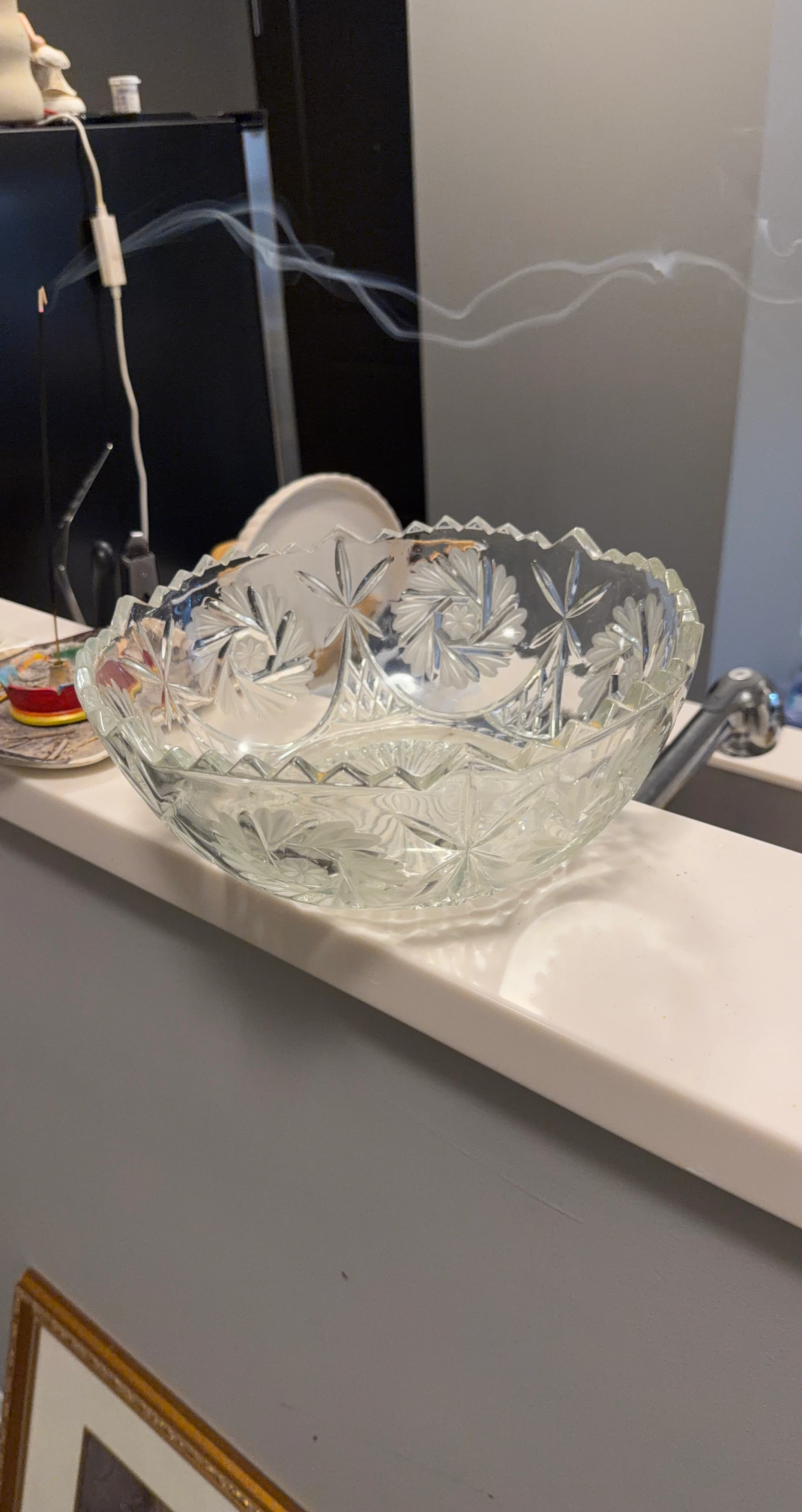 Cut Glass Serving Bowl