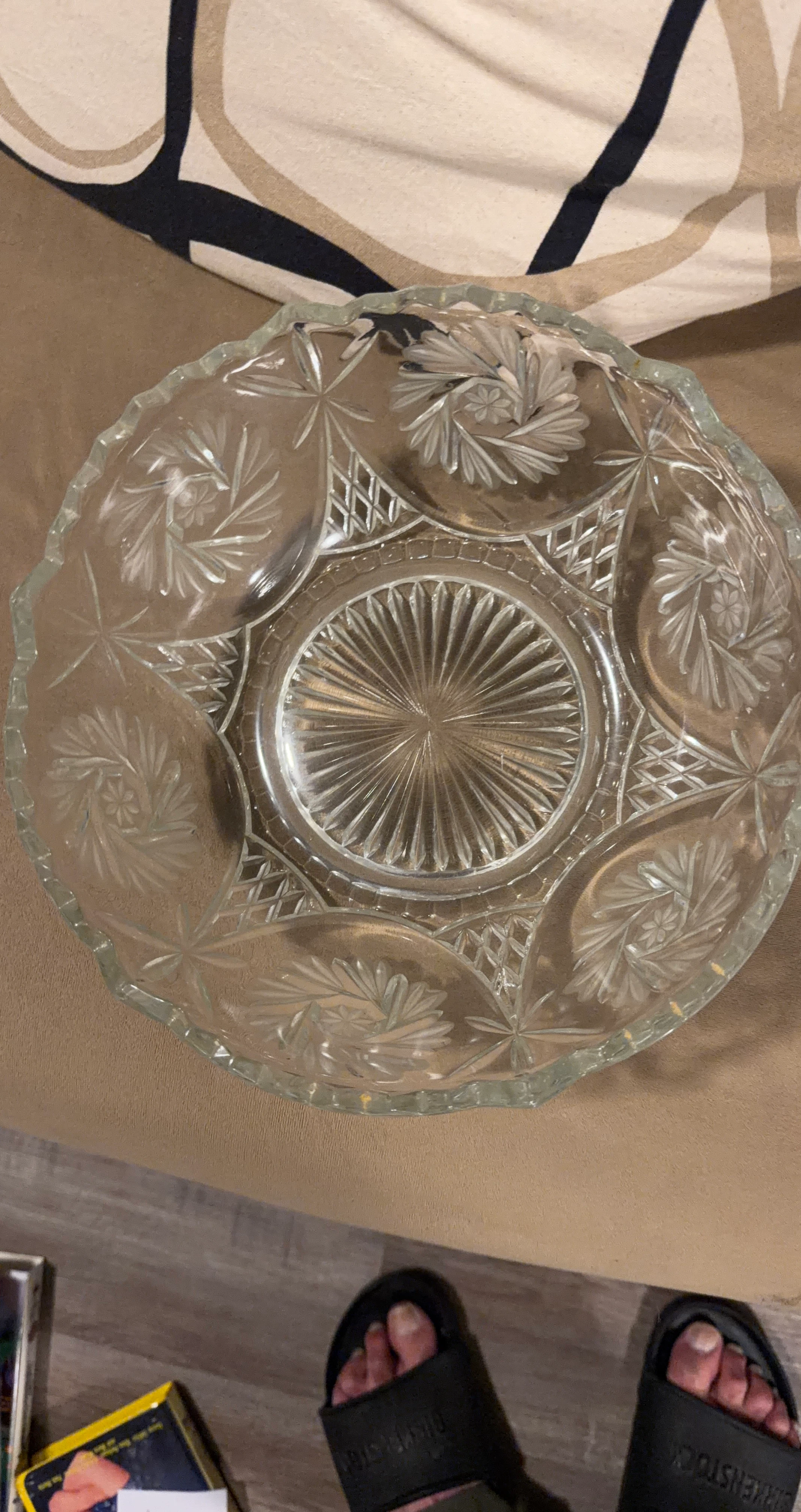 Vintage Glass Serving Bowl