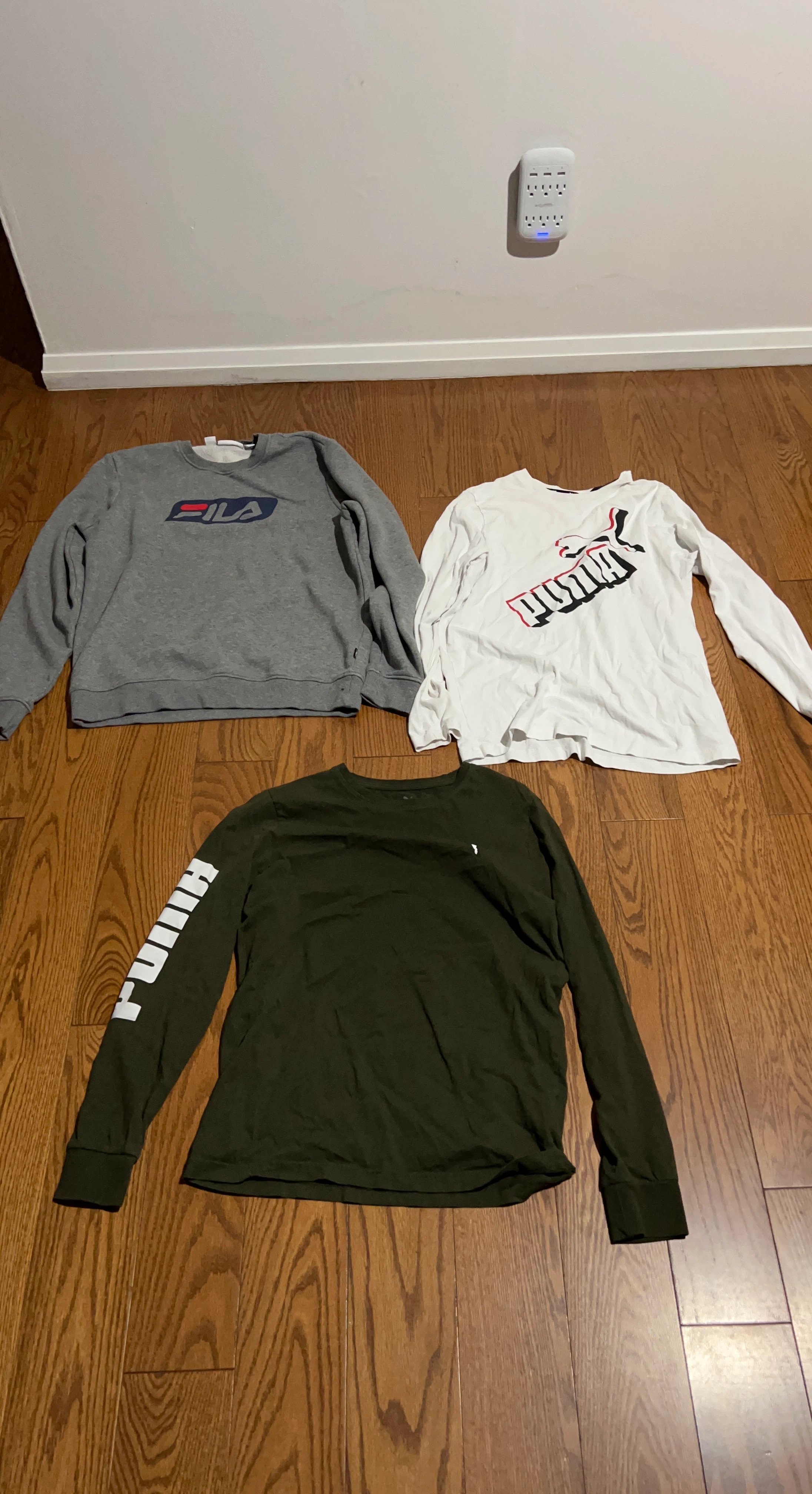 Bundle of 3 Long-Sleeve Shirts: Fila, Puma