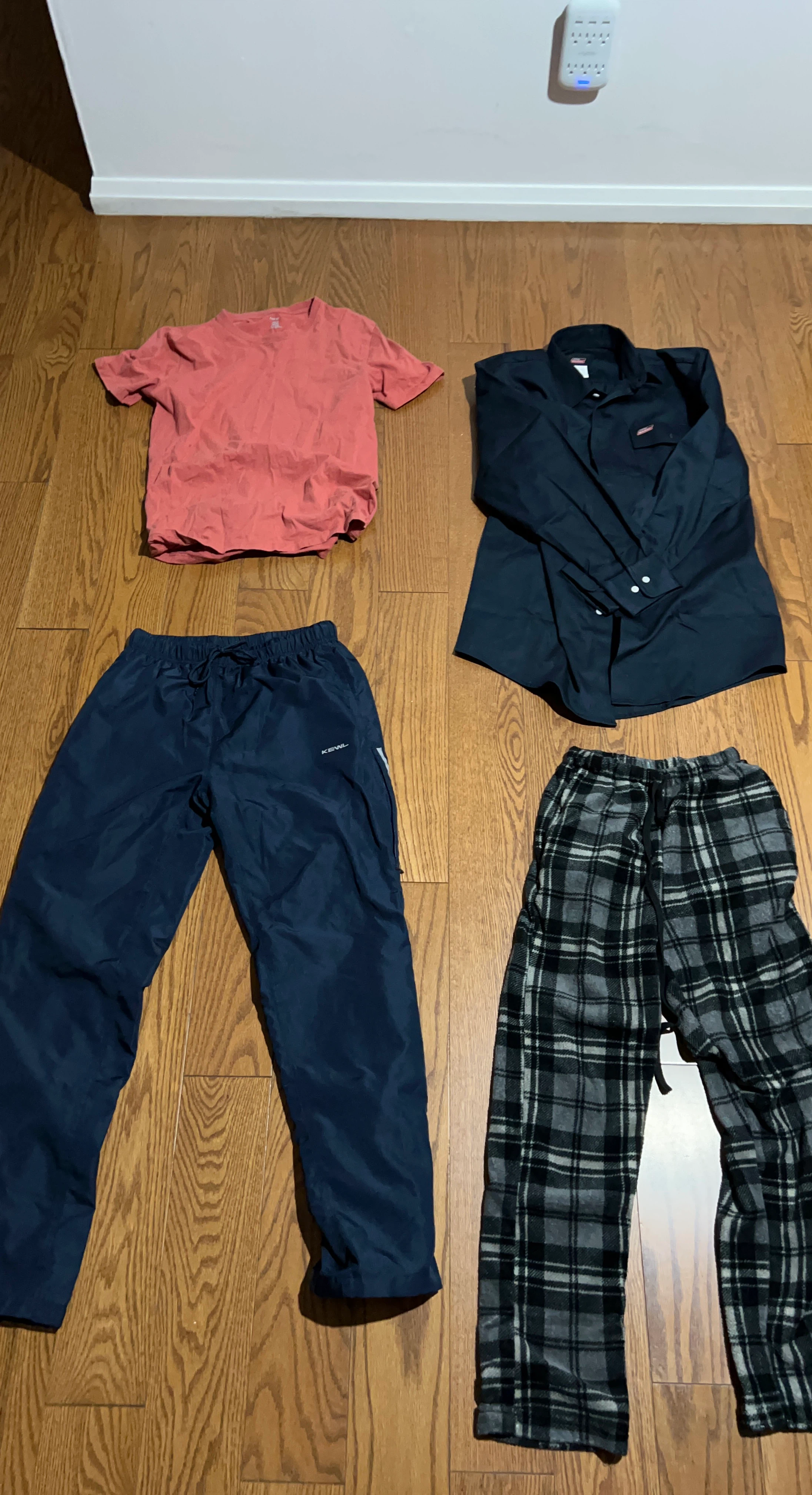 Bundle of Men's Clothing - T-shirt, Button-up Shirt, and Pants