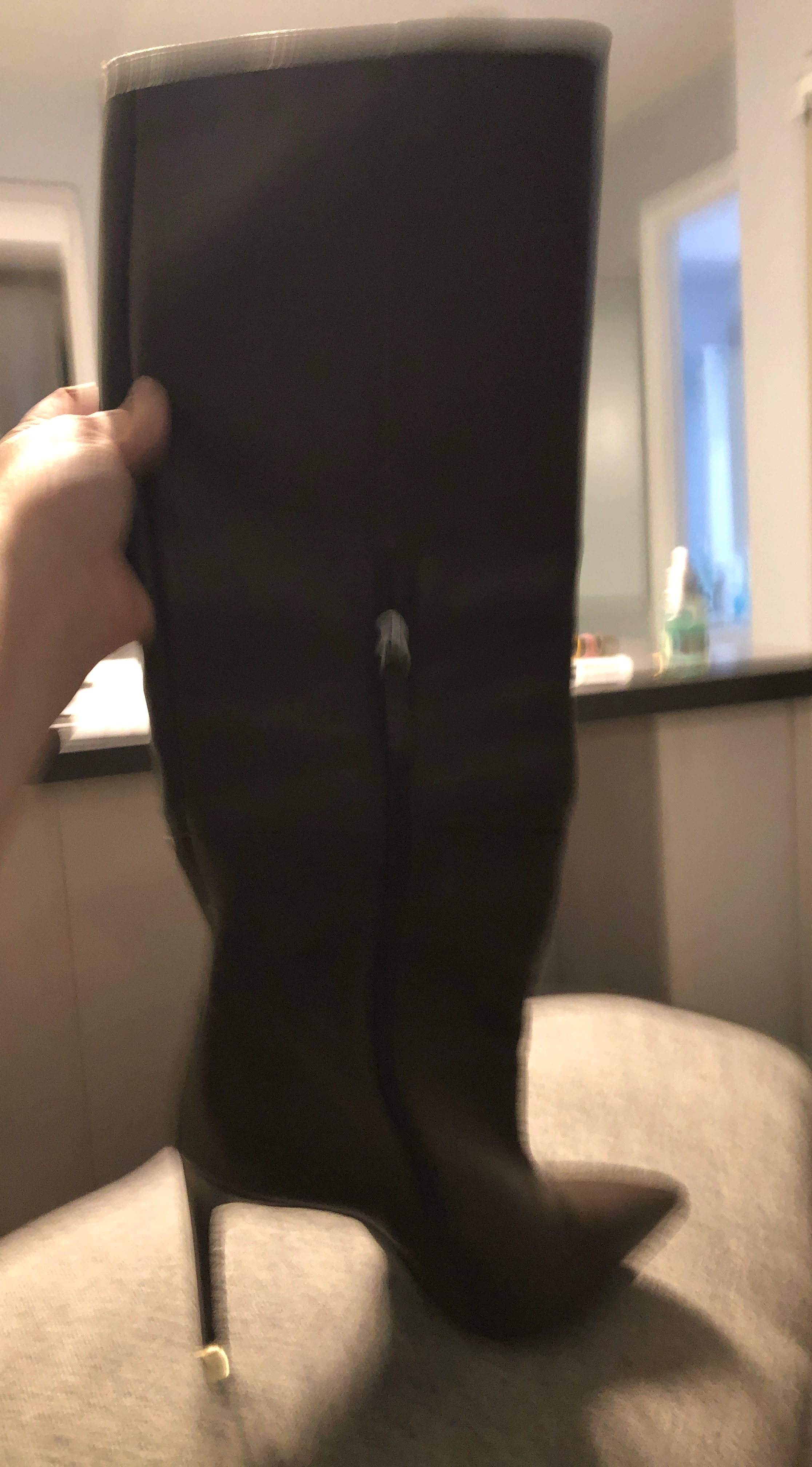 Brown Faux Leather Tall Boots