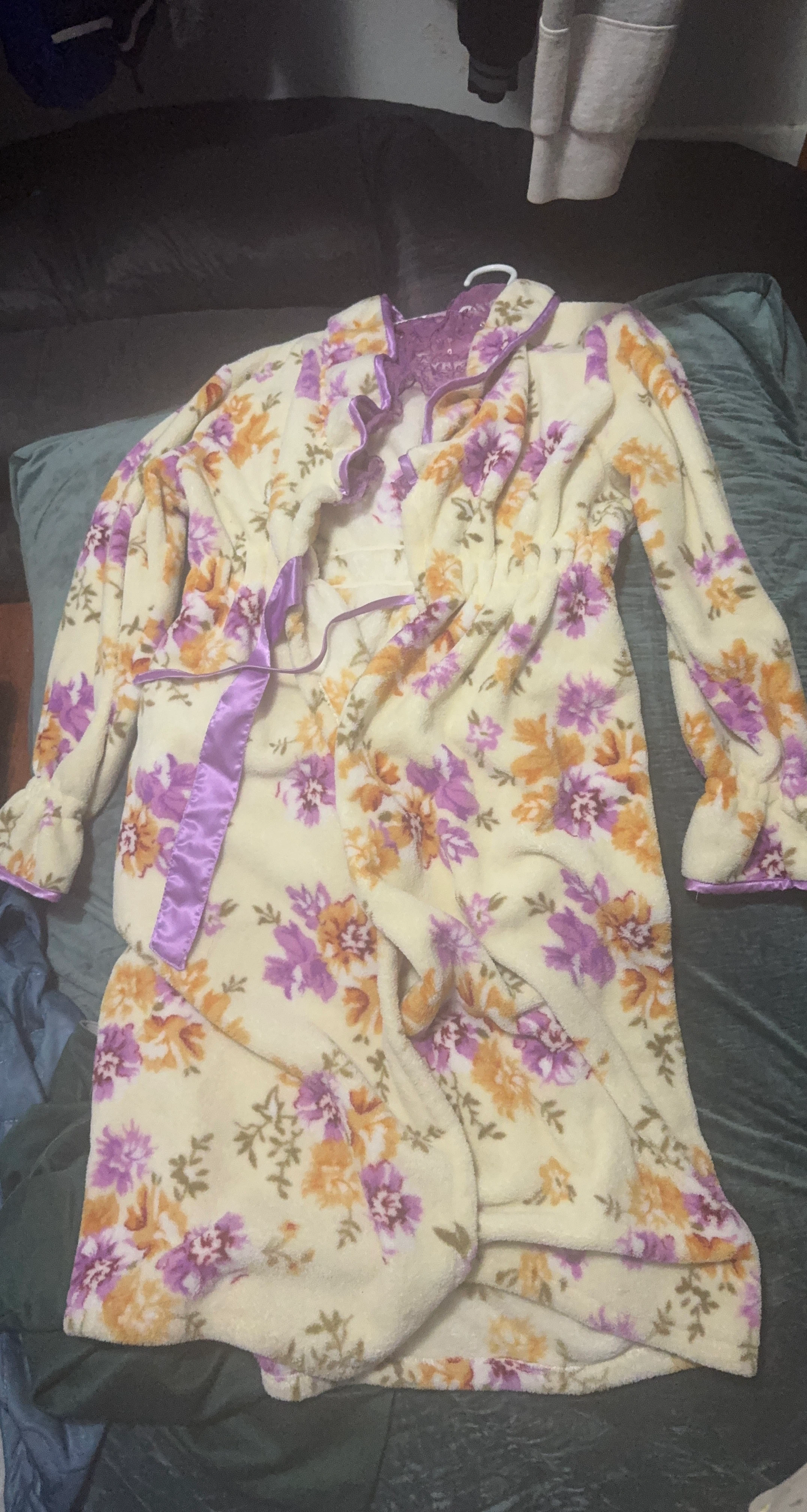 Women's Fleece Bathrobe Floral