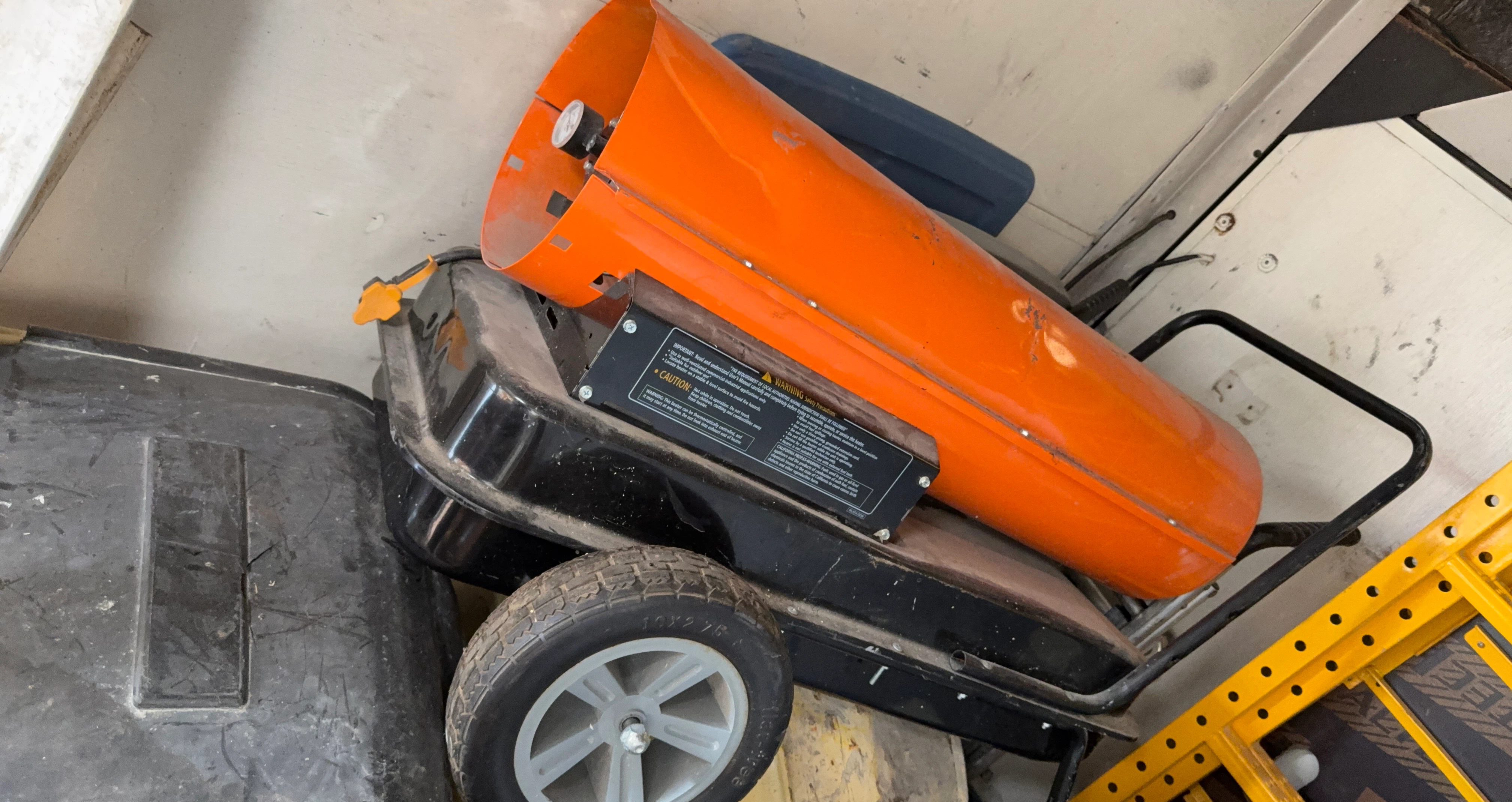 Orange and Black Forced Air Heater