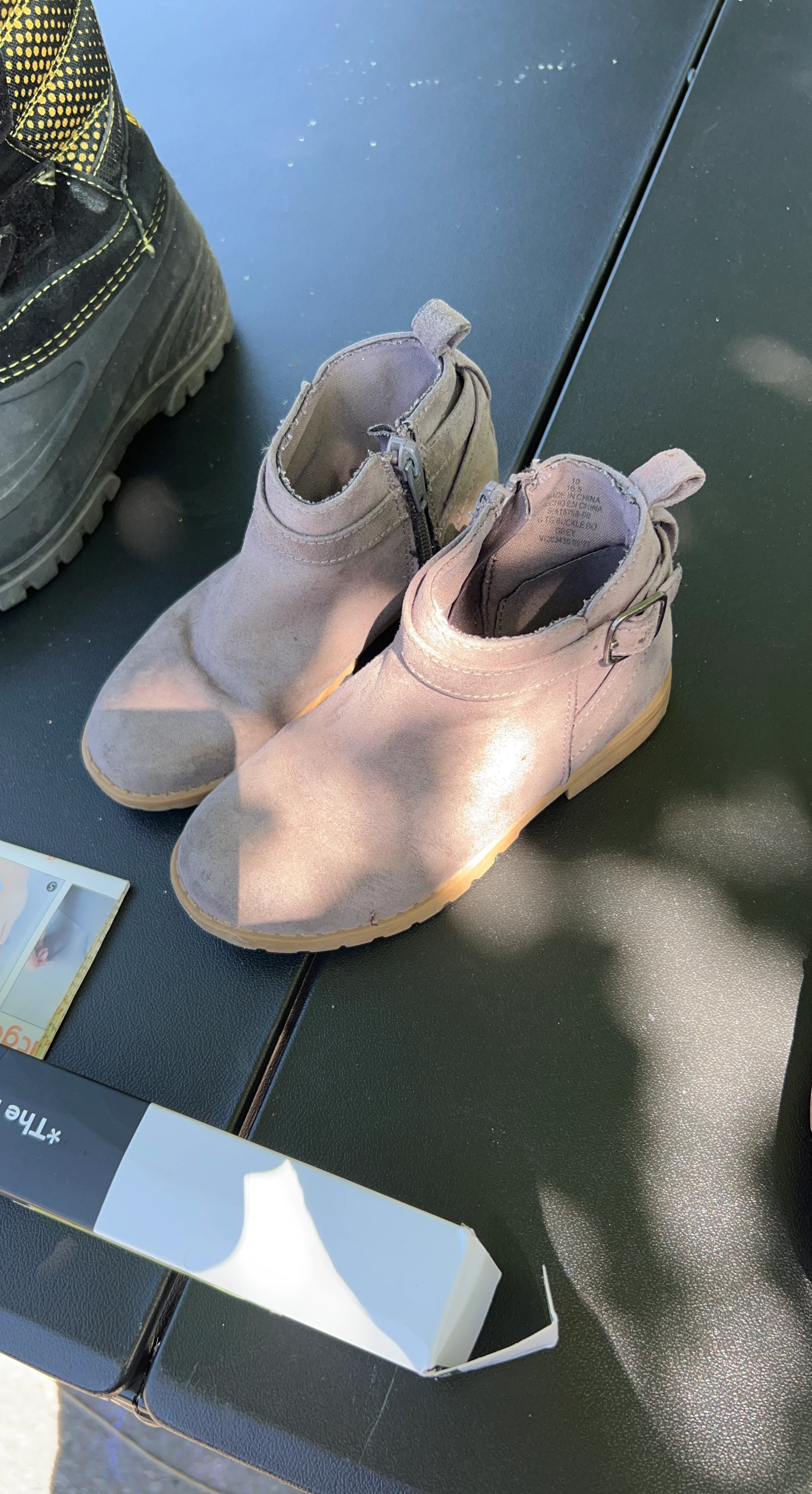 Girls' Grey-Brown Ankle Boots Toddler Size 10