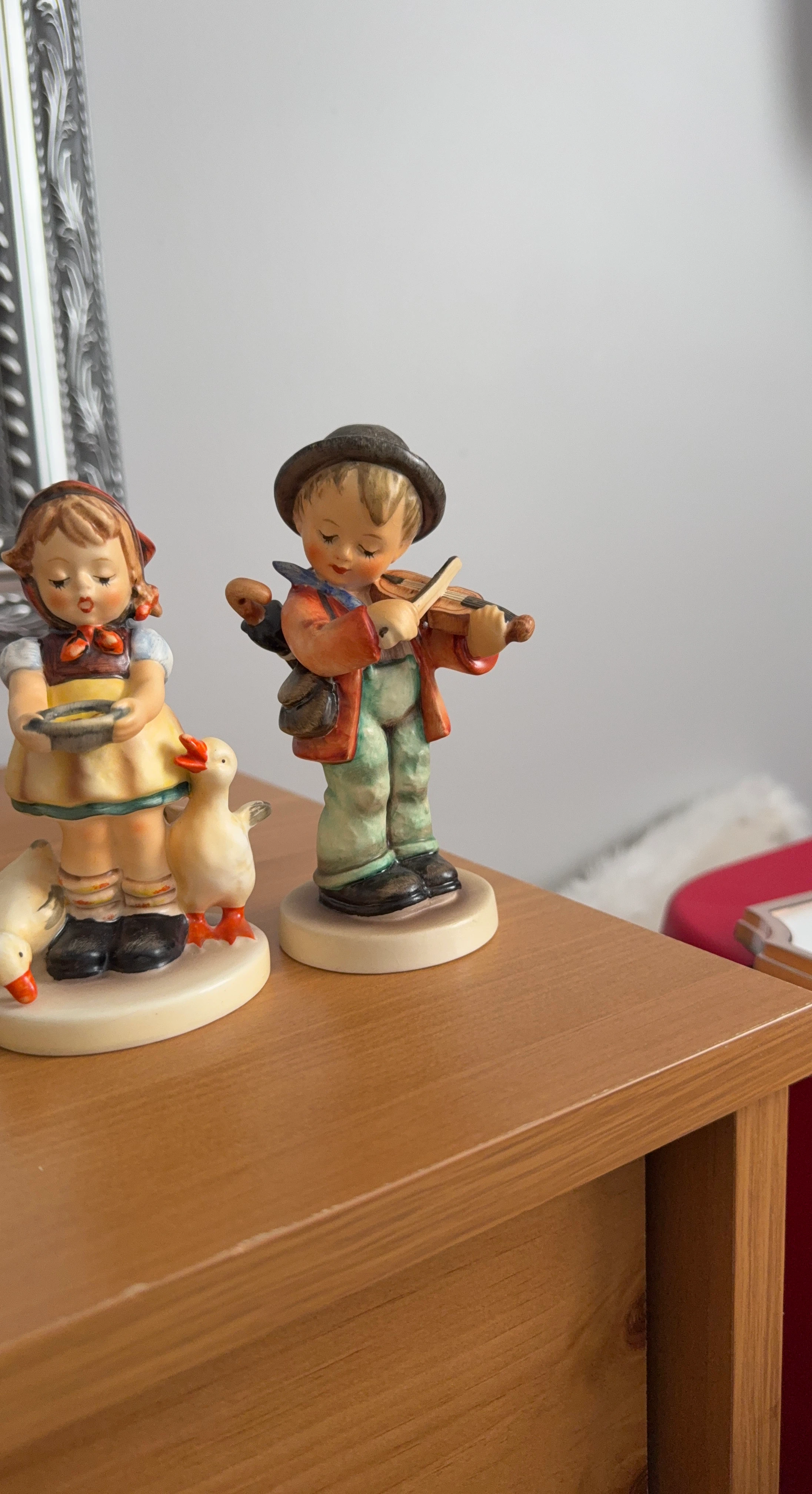 Hummel "The Violinist" and "Goose Girl" Figurines