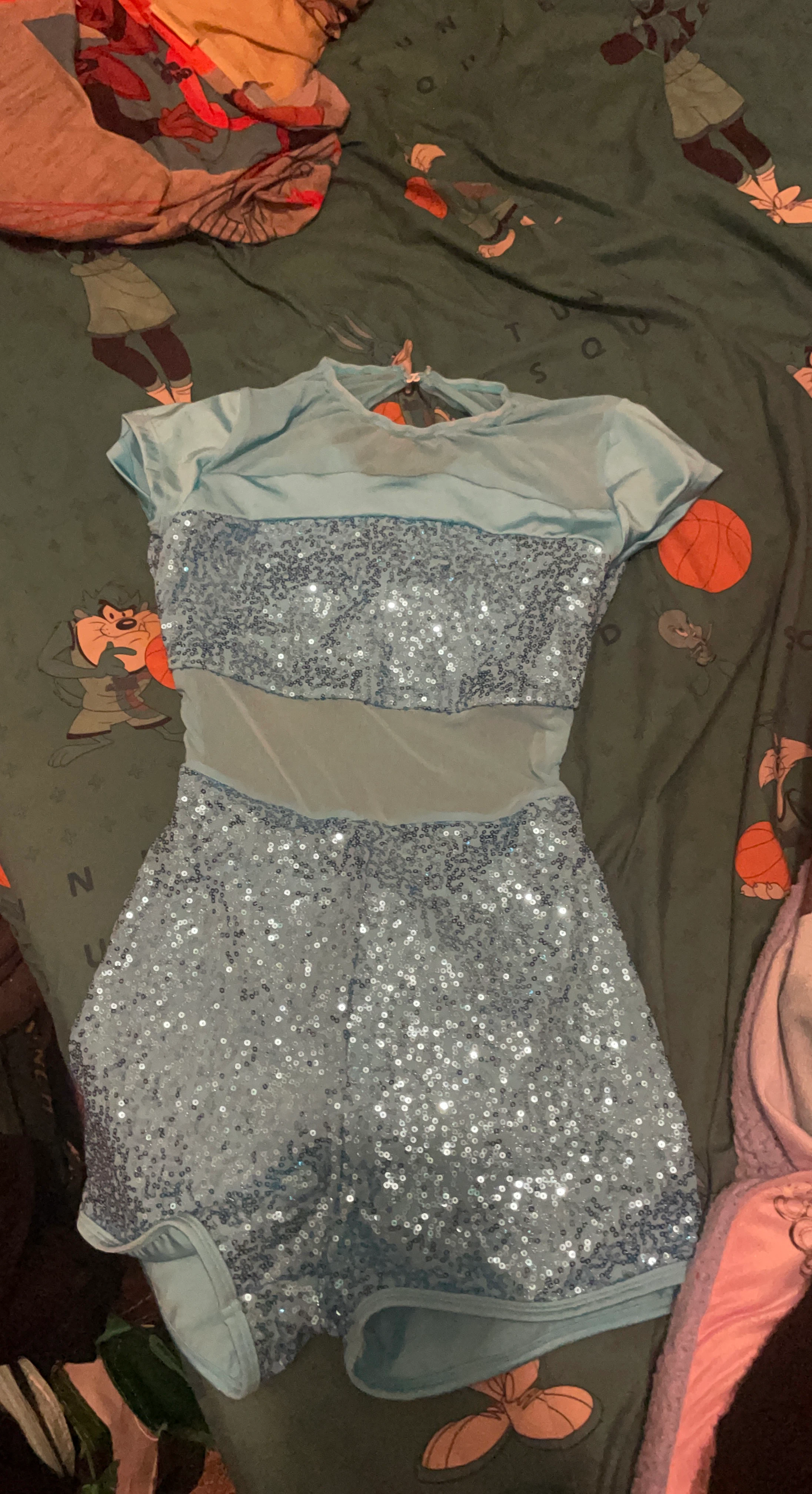 Light Blue Sequin Dance Leotard
