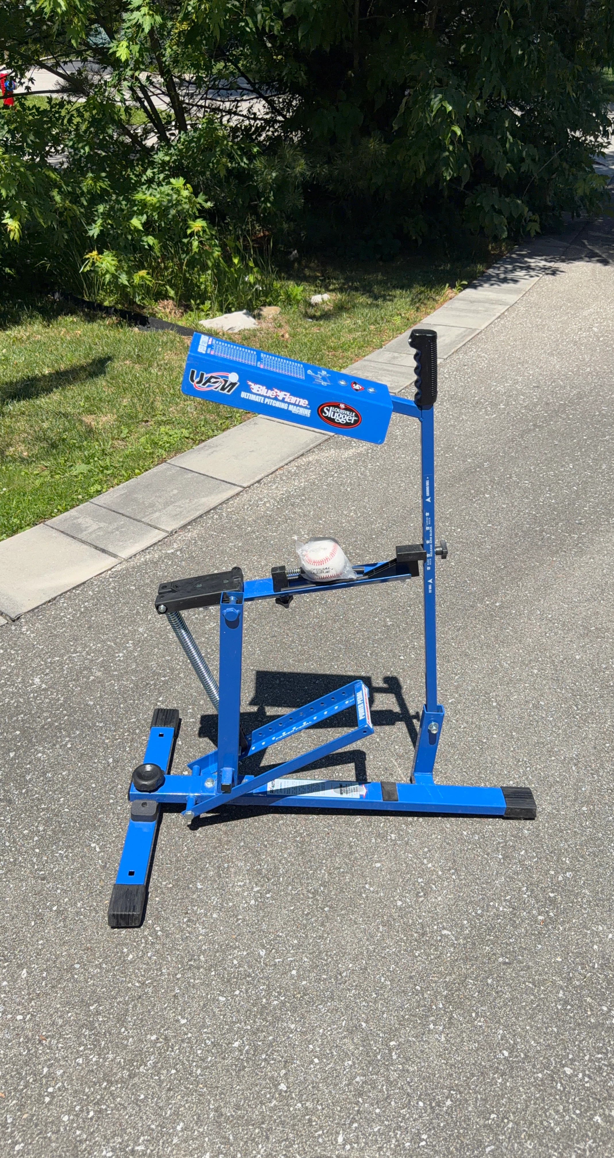 Blue Flame Ultimate Pitching Machine with Louisville Slugger
