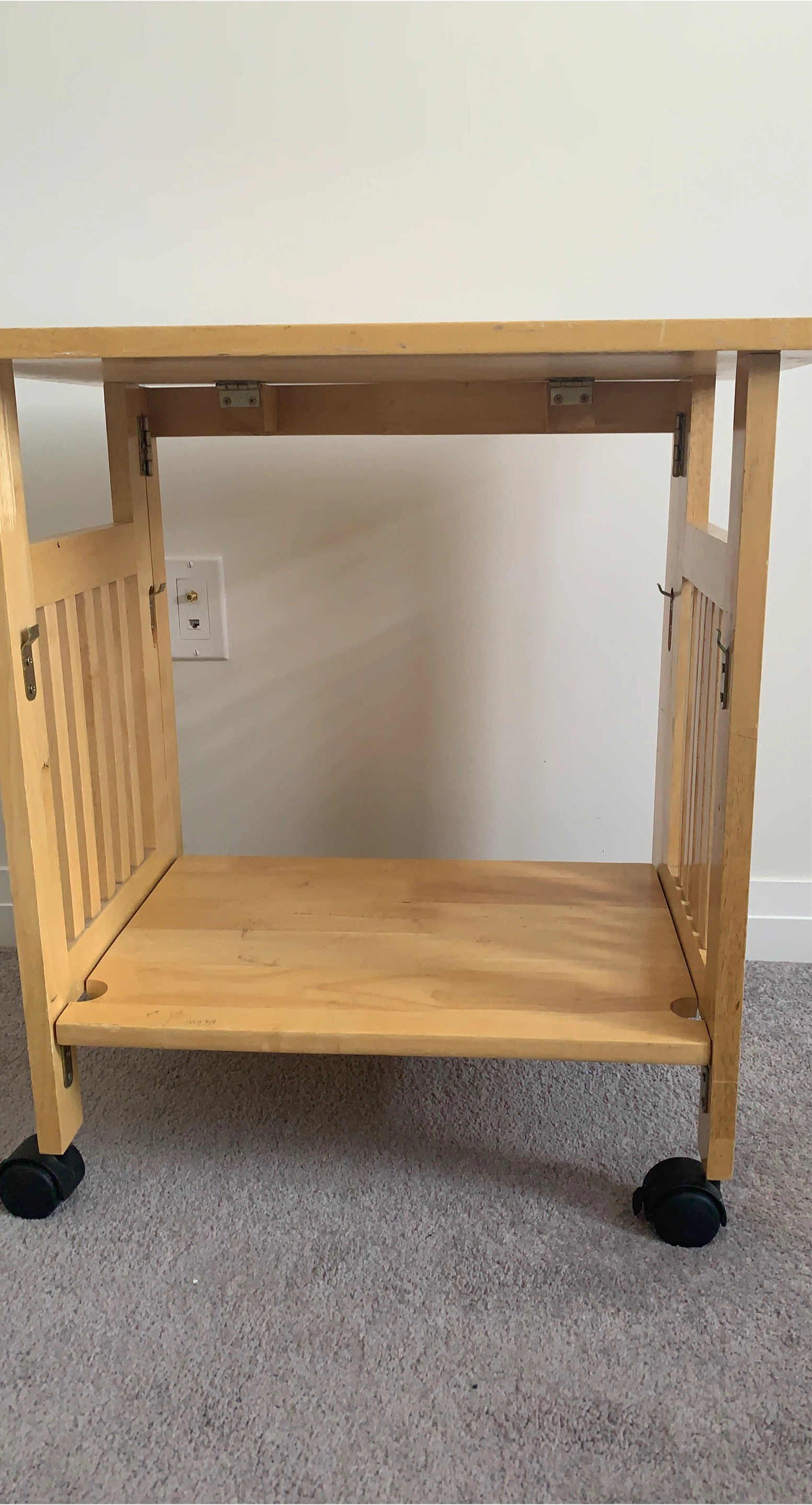 Wooden Rolling Cart