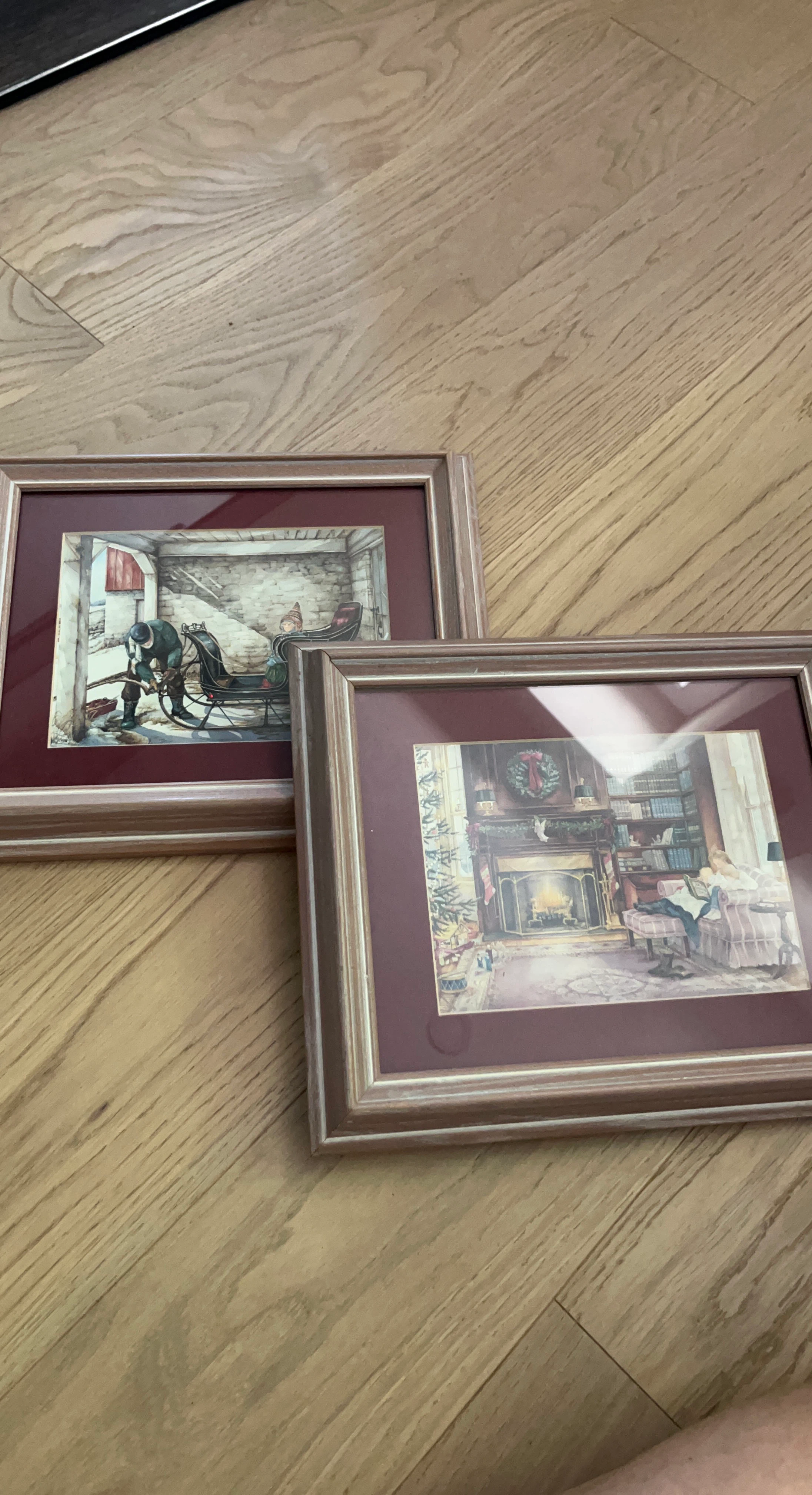 Set of 2 Framed Christmas Art Prints