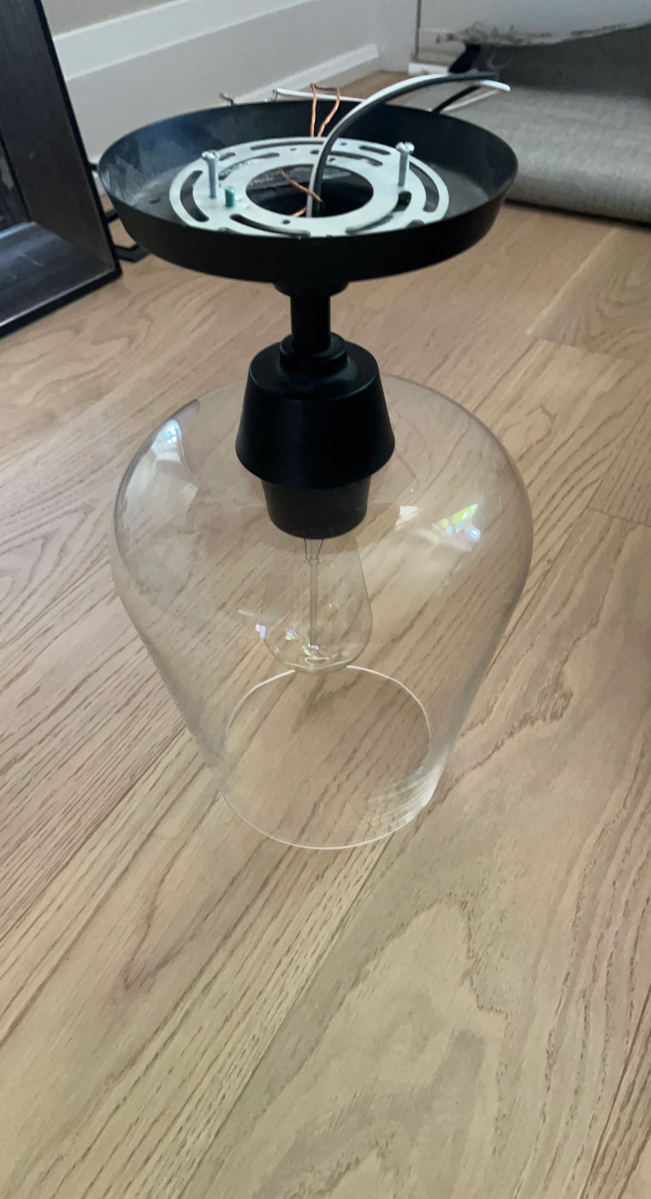 Clear Glass Flush Mount Ceiling Light Fixture