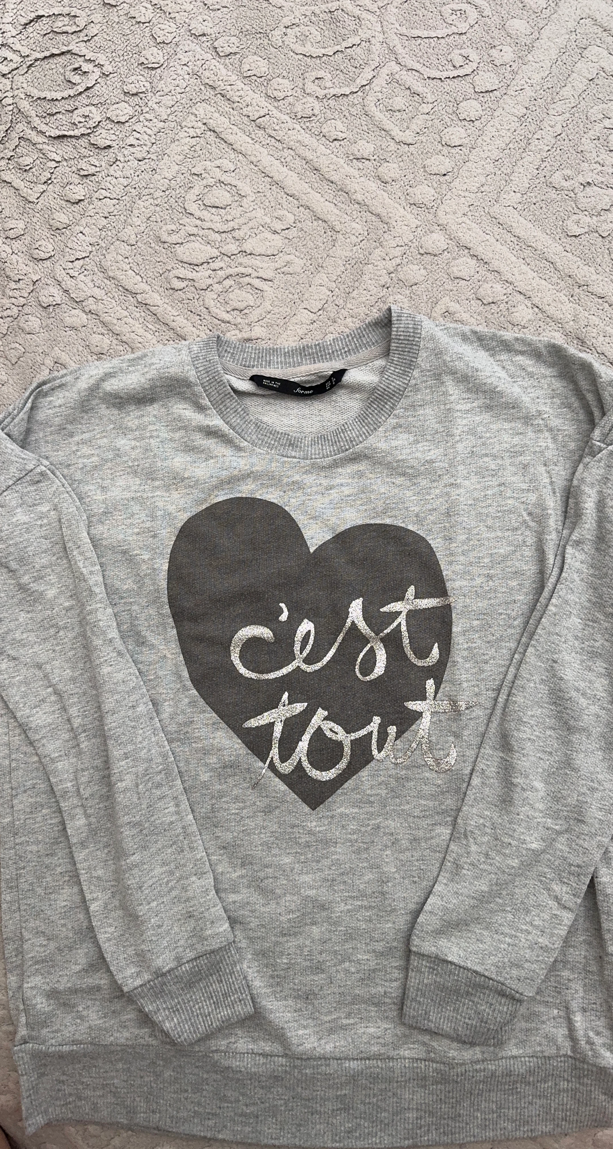 Forme Grey 'C'est Tout' Heart Sweatshirt