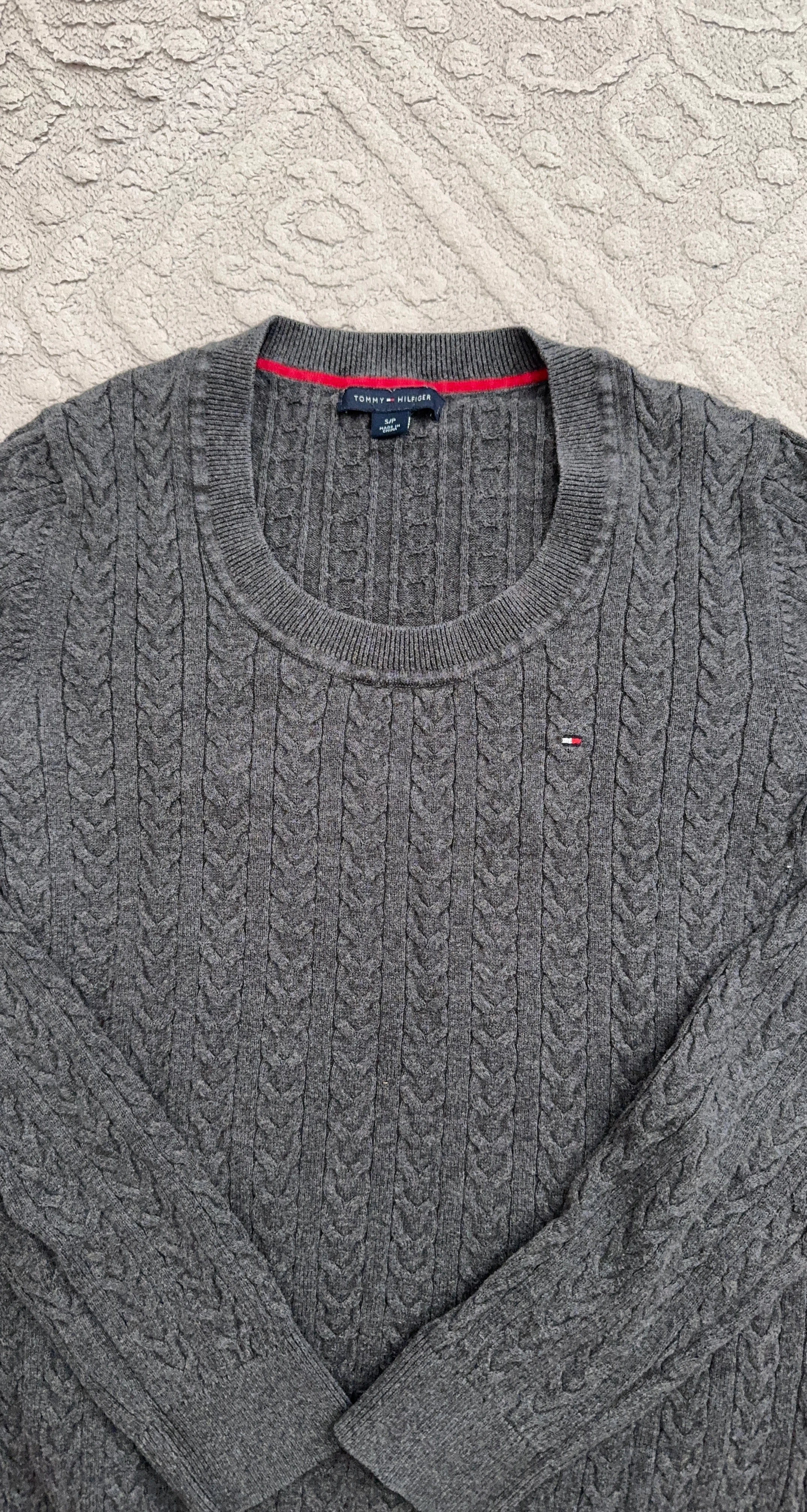 Tommy Hilfiger Grey Cable Knit Sweater
