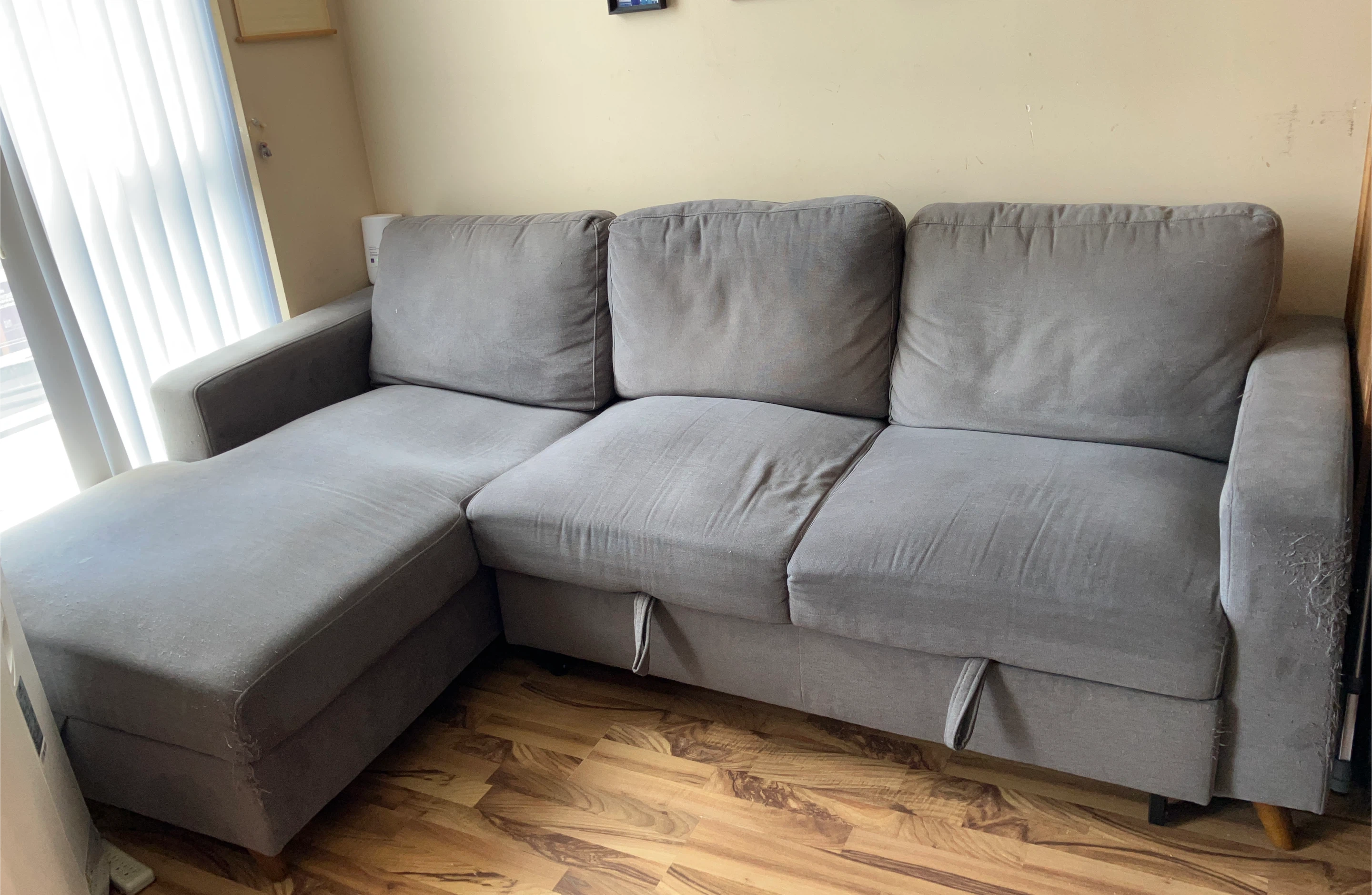 Grey Sectional Sofa Couch with Chaise