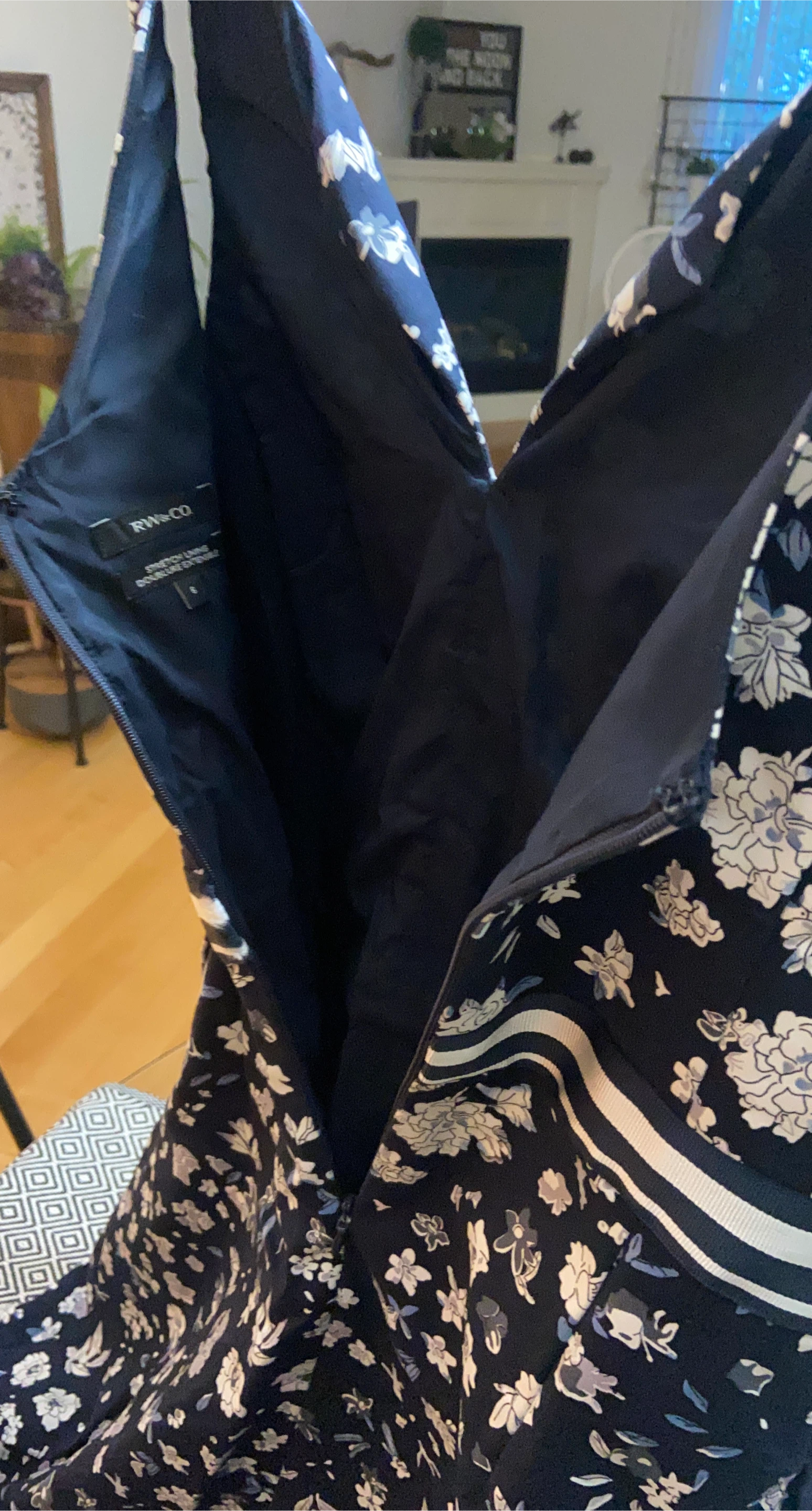 RW&CO. Navy Floral Dress Size S
