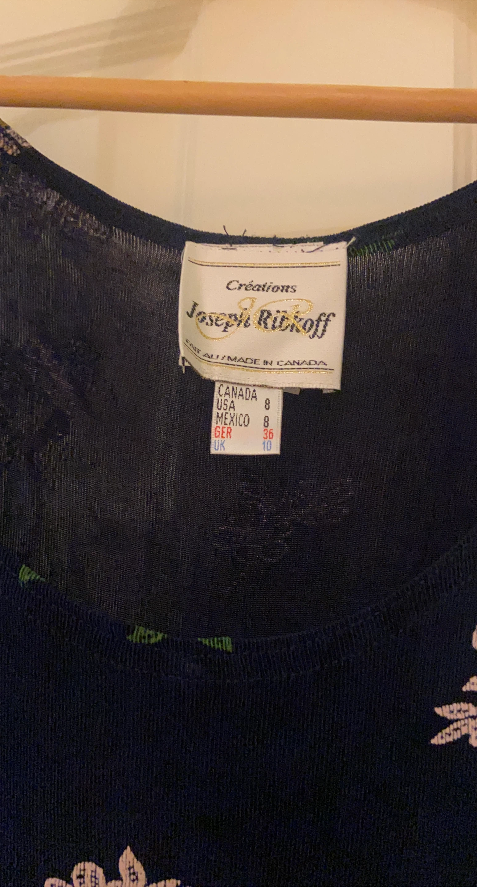 Joseph Ribkoff floral navy dress size 8