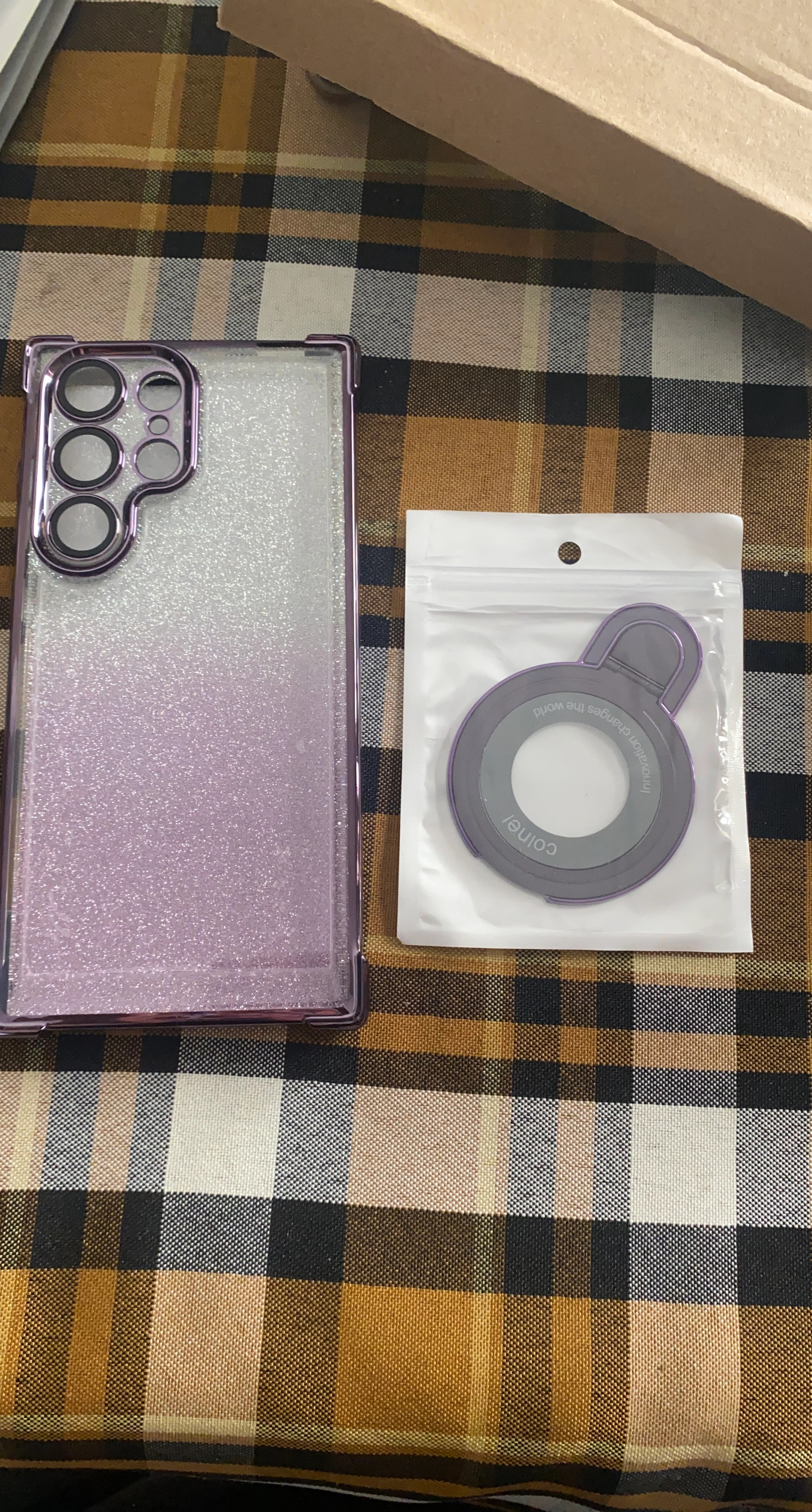 Sparkly Purple Phone Case with Ring Holder
