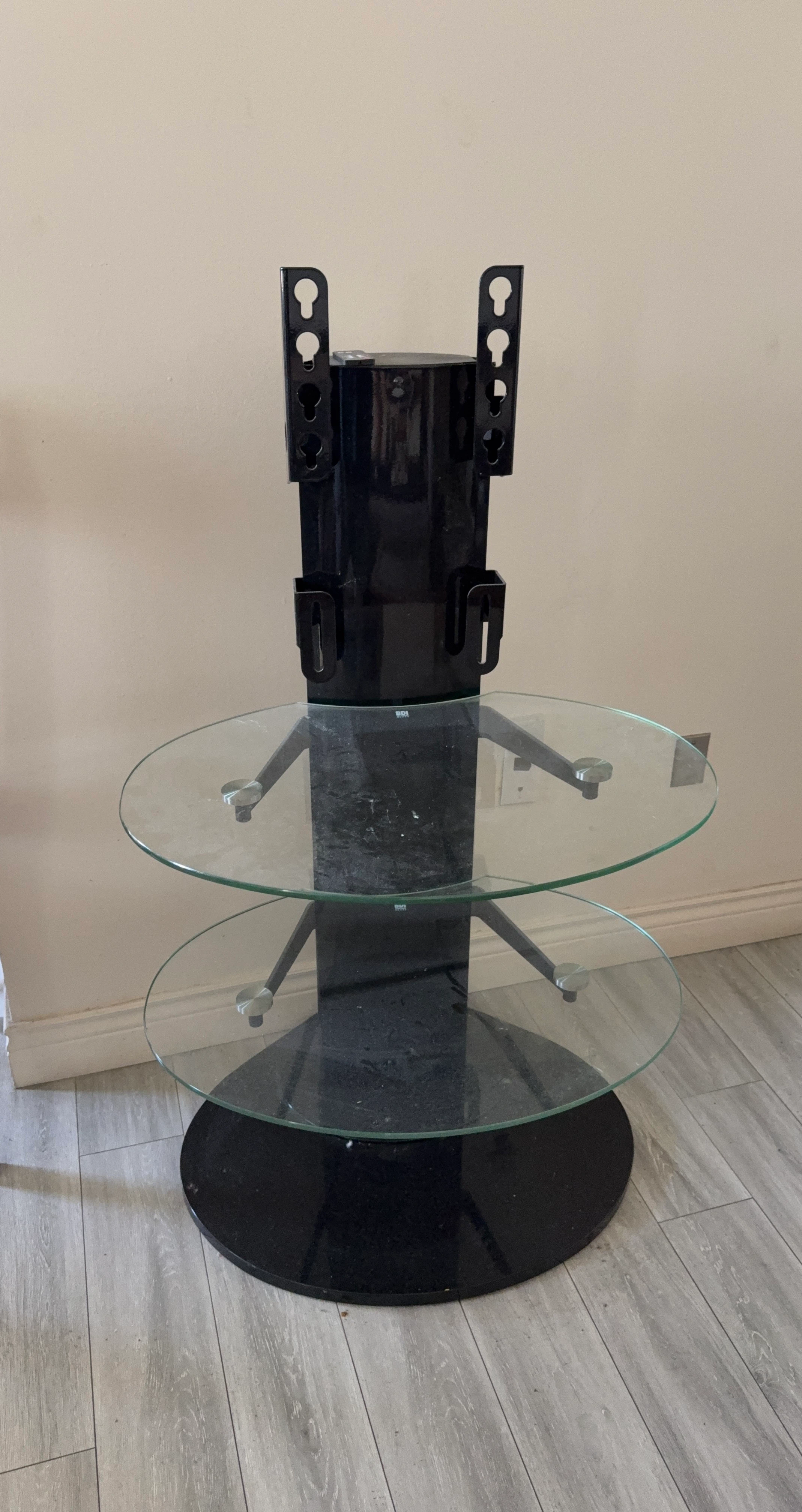 BDI Black Glass TV Stand with Mount