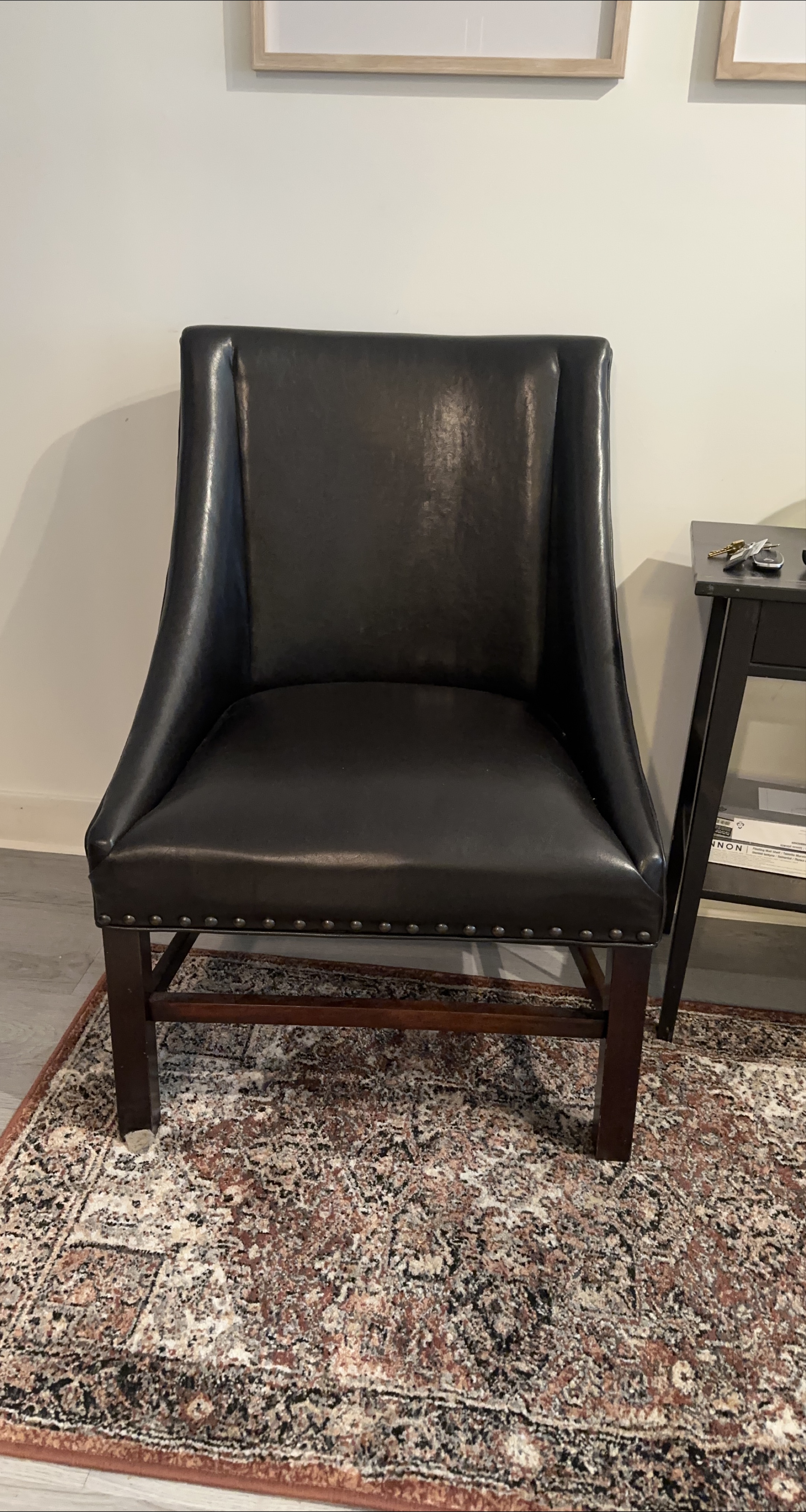 Black Leather Accent Chair