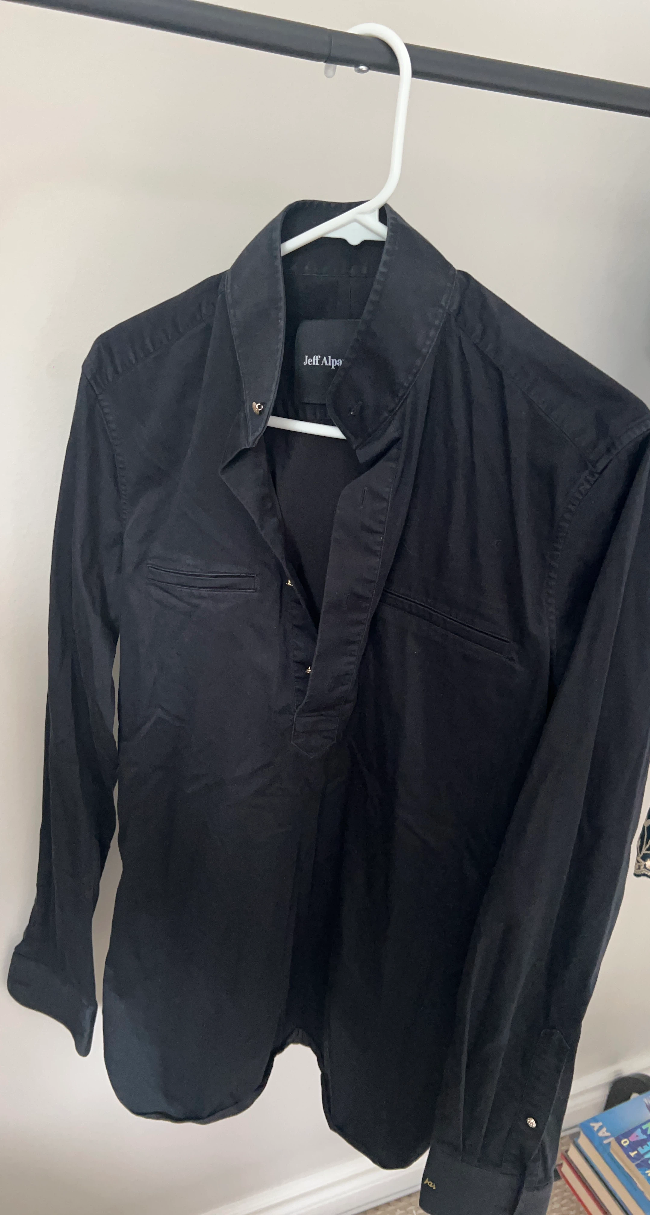 Jeff Alpaugh Black Button-Up Shirt