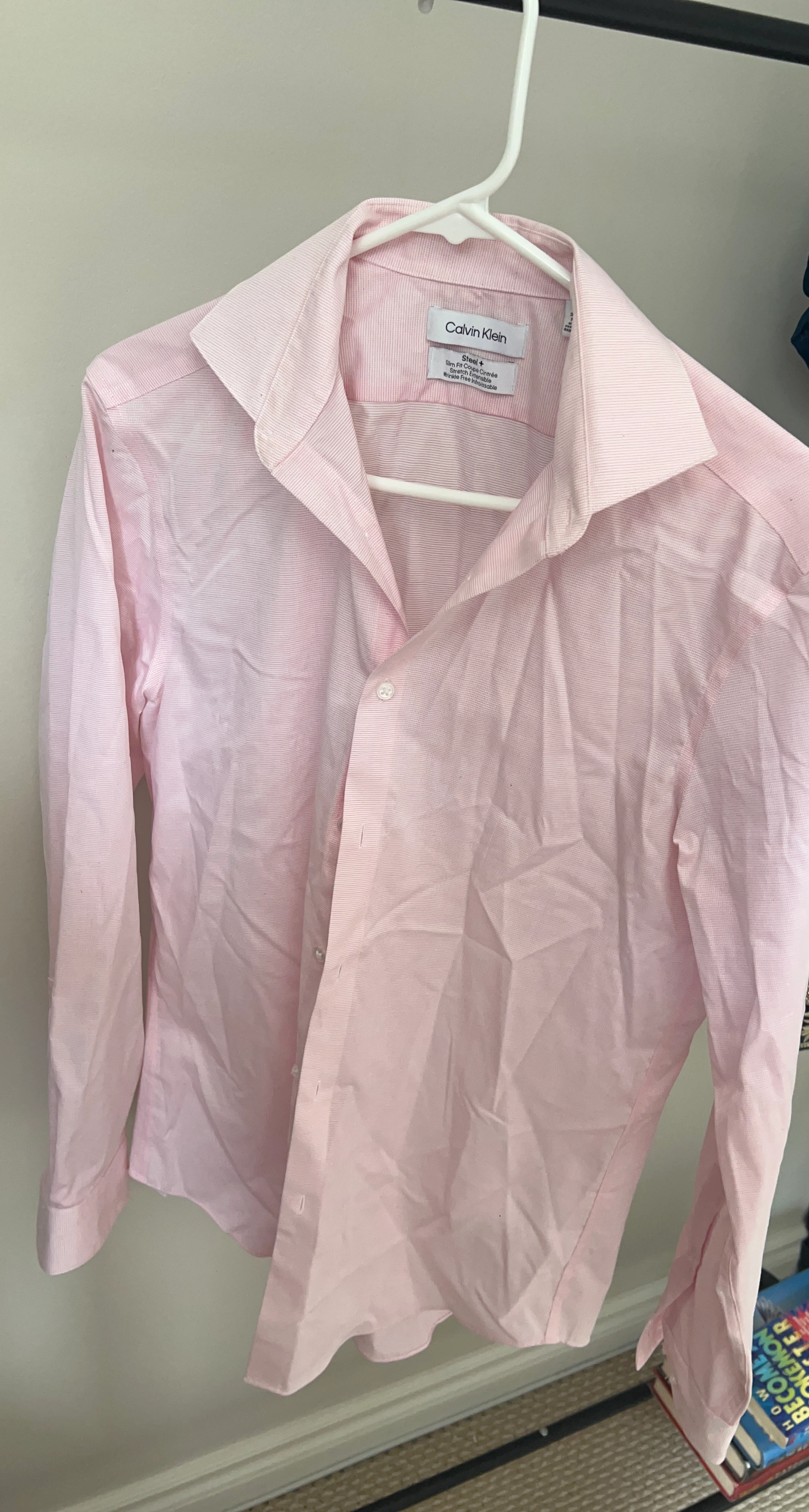 Calvin Klein Slim Fit Pink Dress Shirt