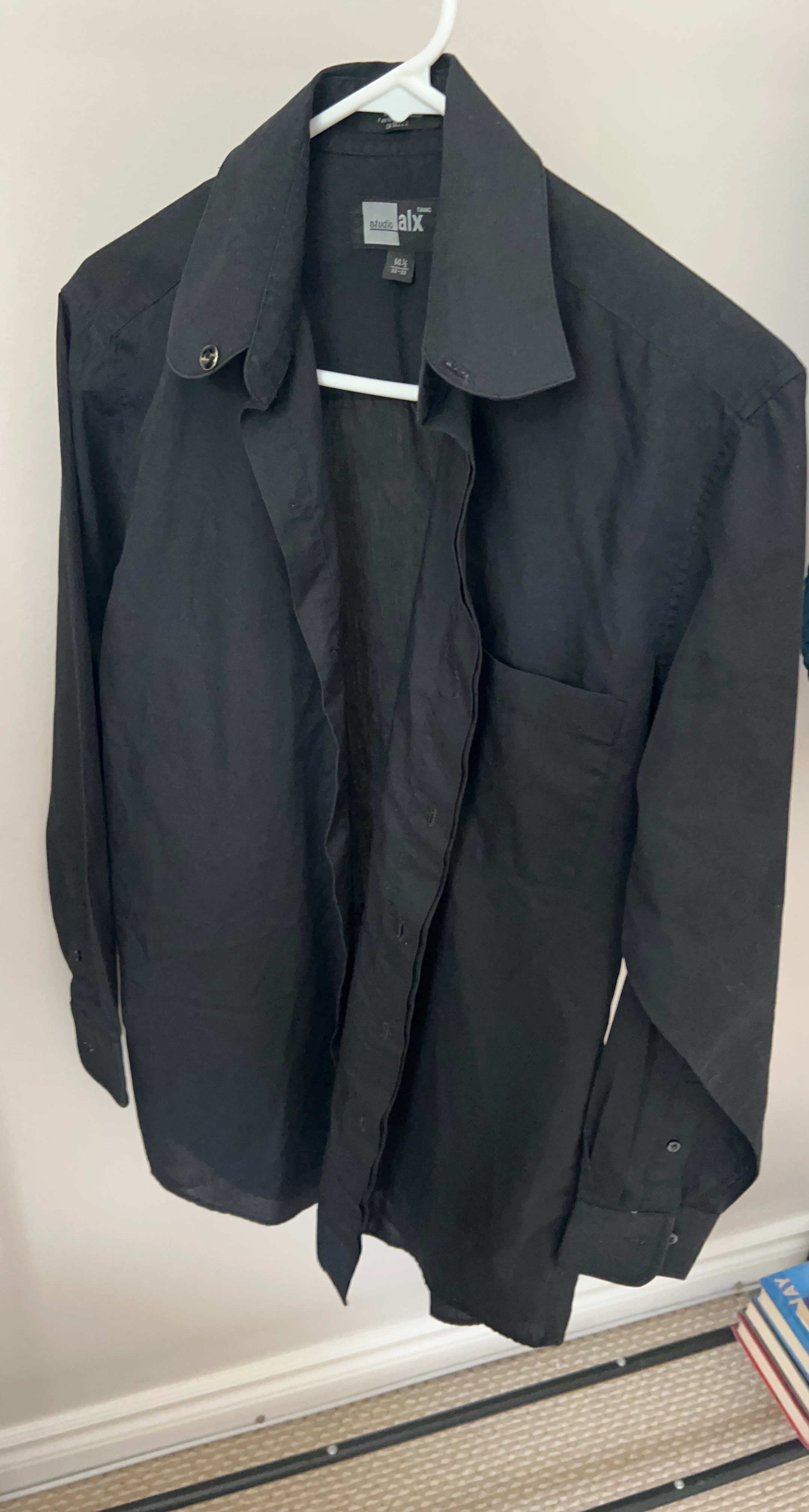 Studio ALX Black Button-Up Dress Shirt