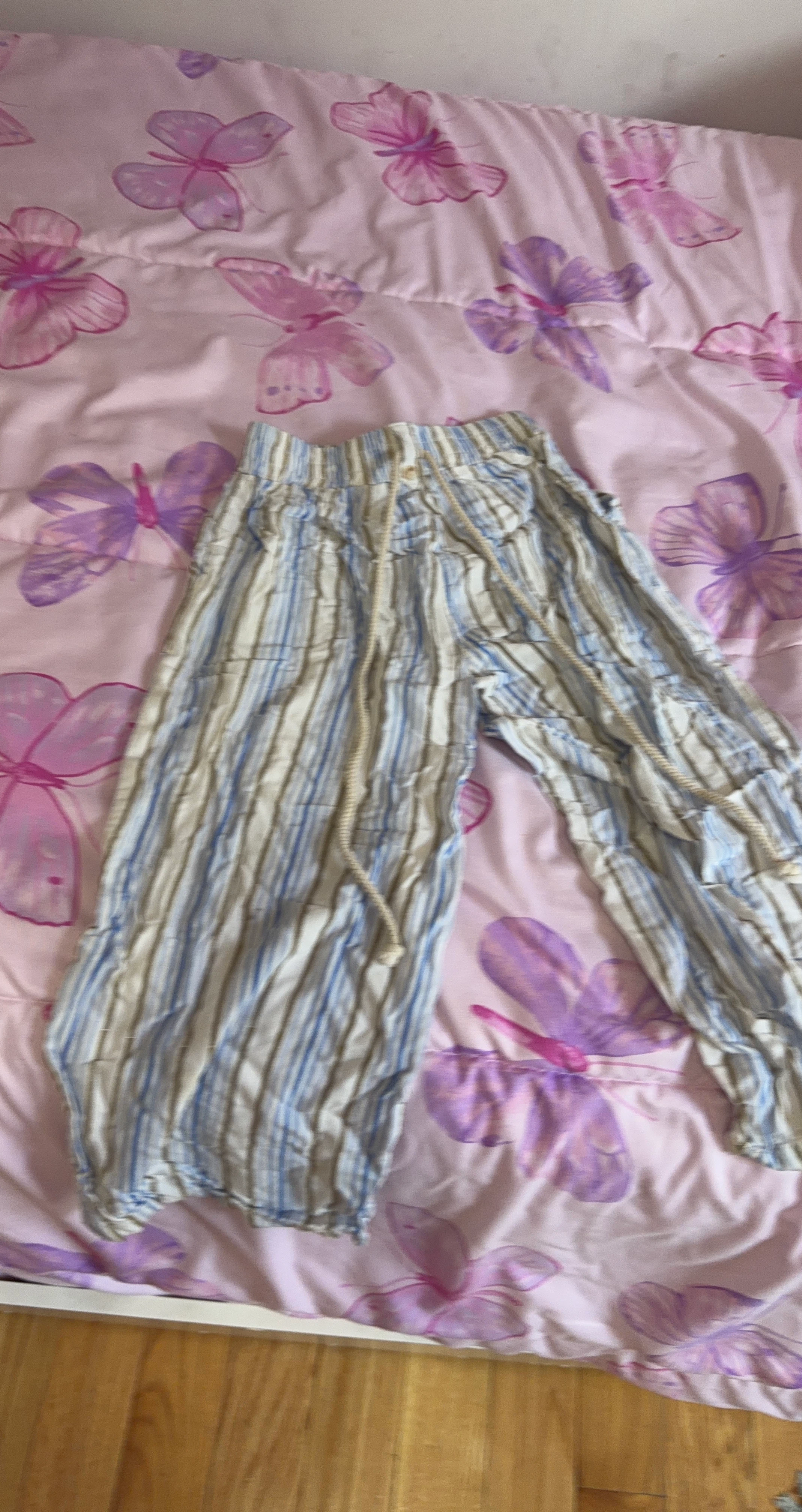 Striped Wide-Leg Pants