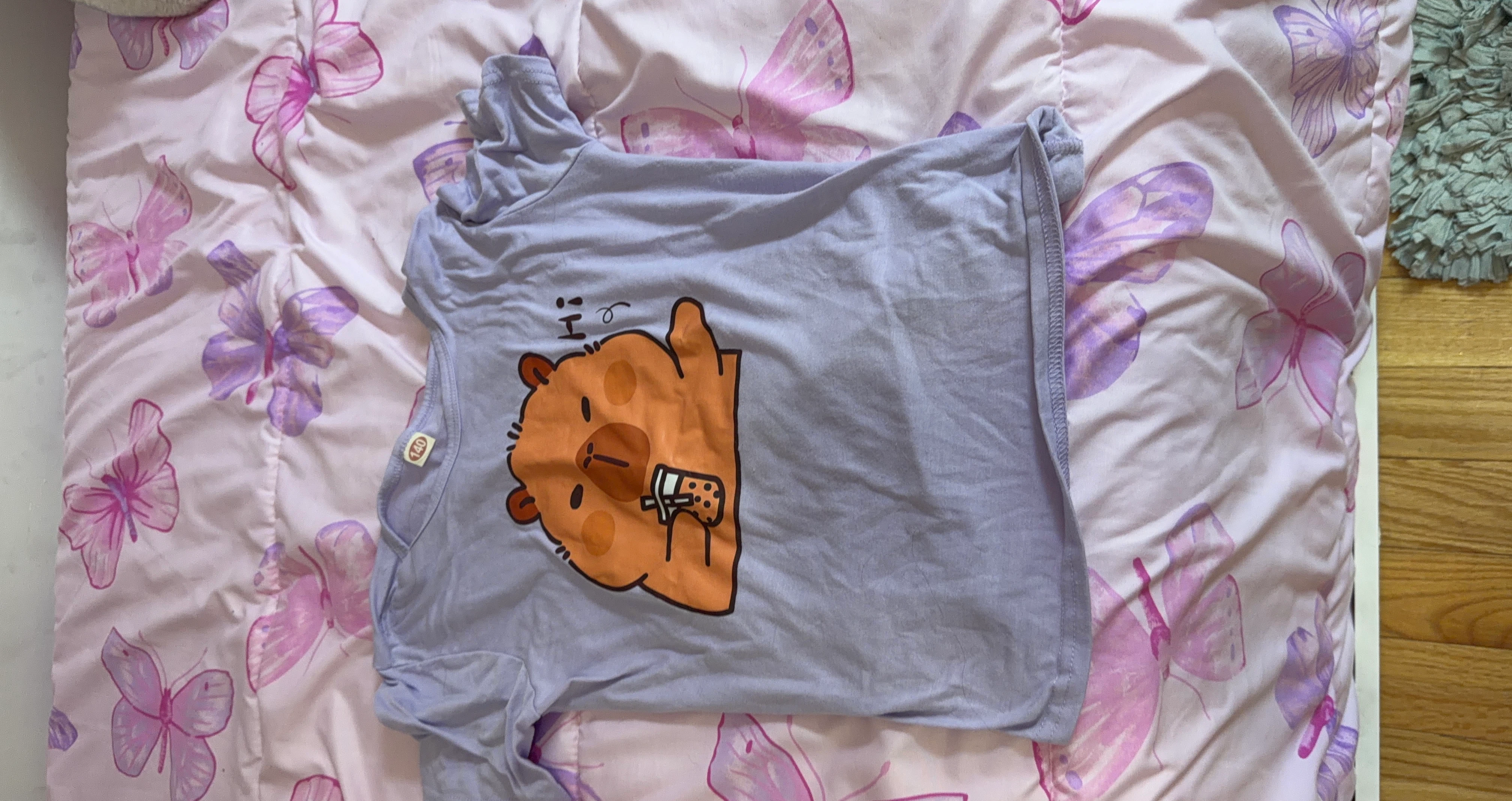 Purple T-shirt with Bear Graphic