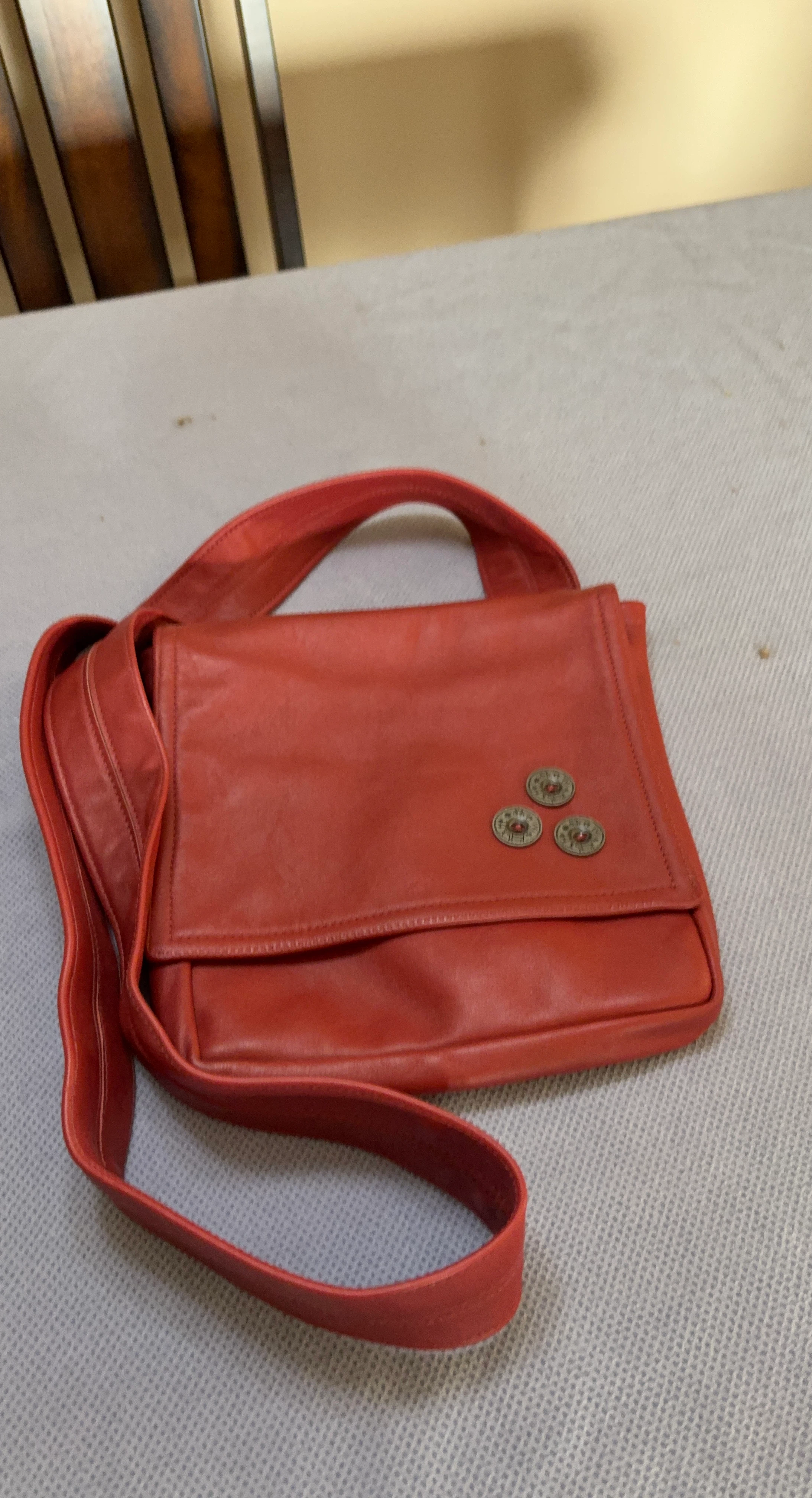Red Leather Crossbody Purse