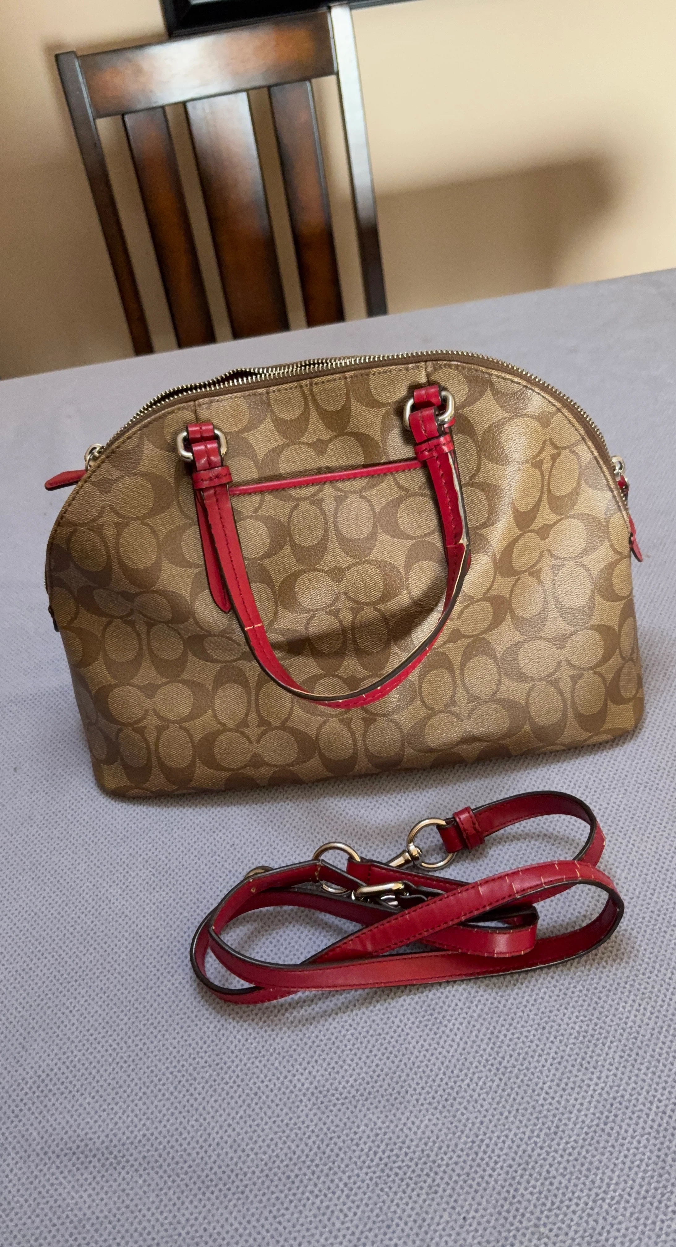 Coach Monogram Dome Satchel Handbag