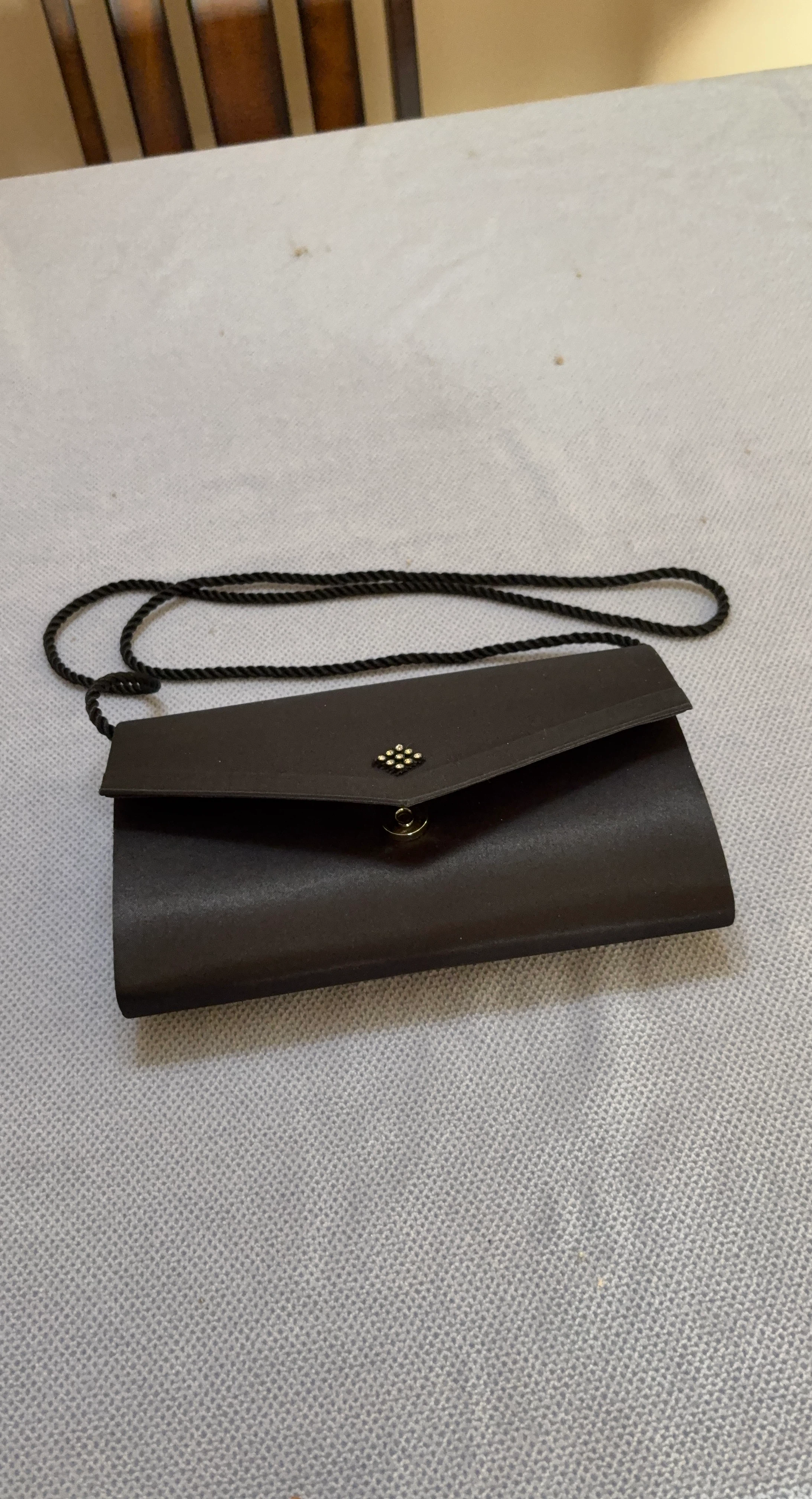 Black Clutch Purse with Beaded Detail