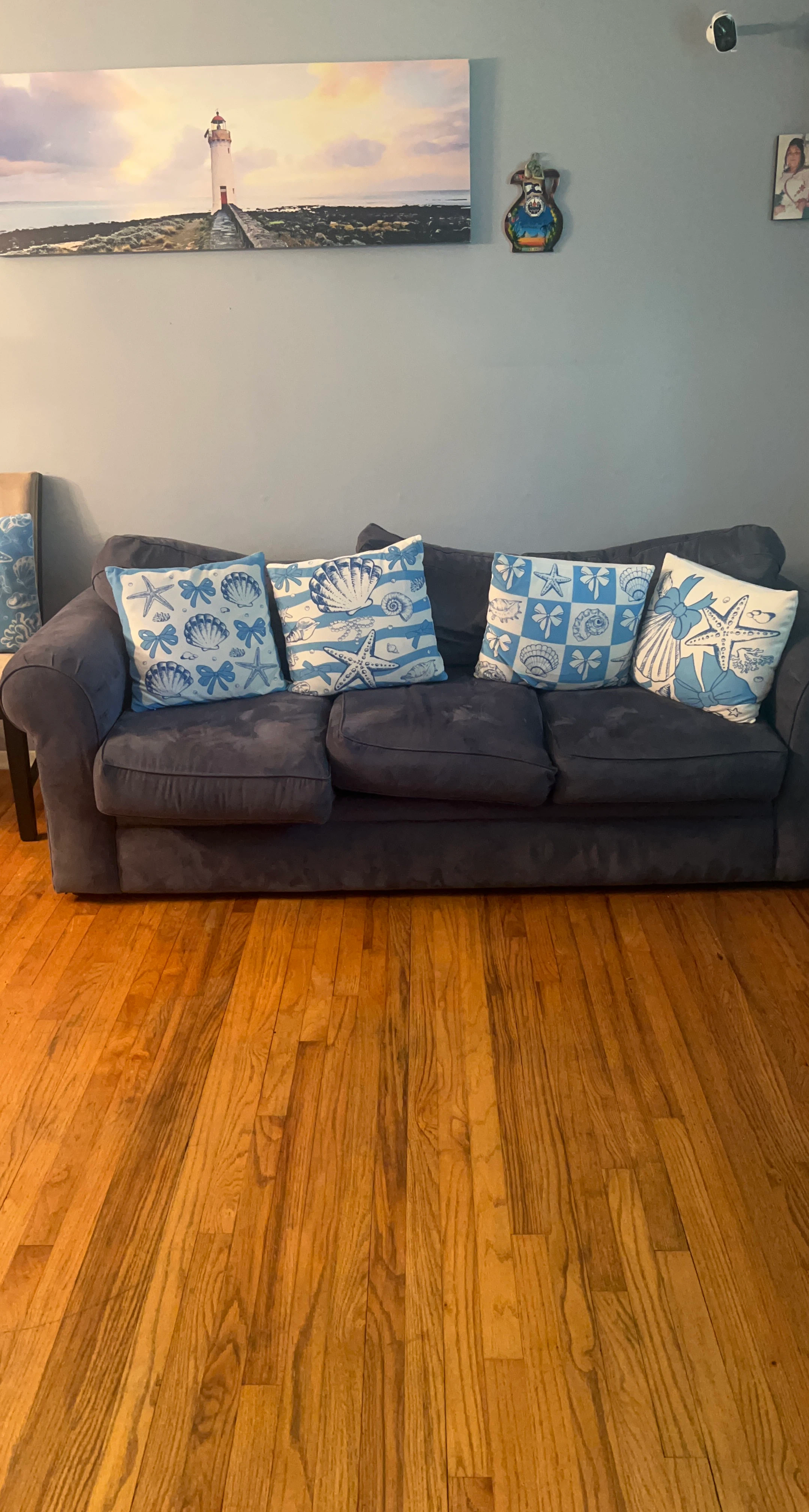 Blue and White Seashell Throw Pillows (Set of 4)