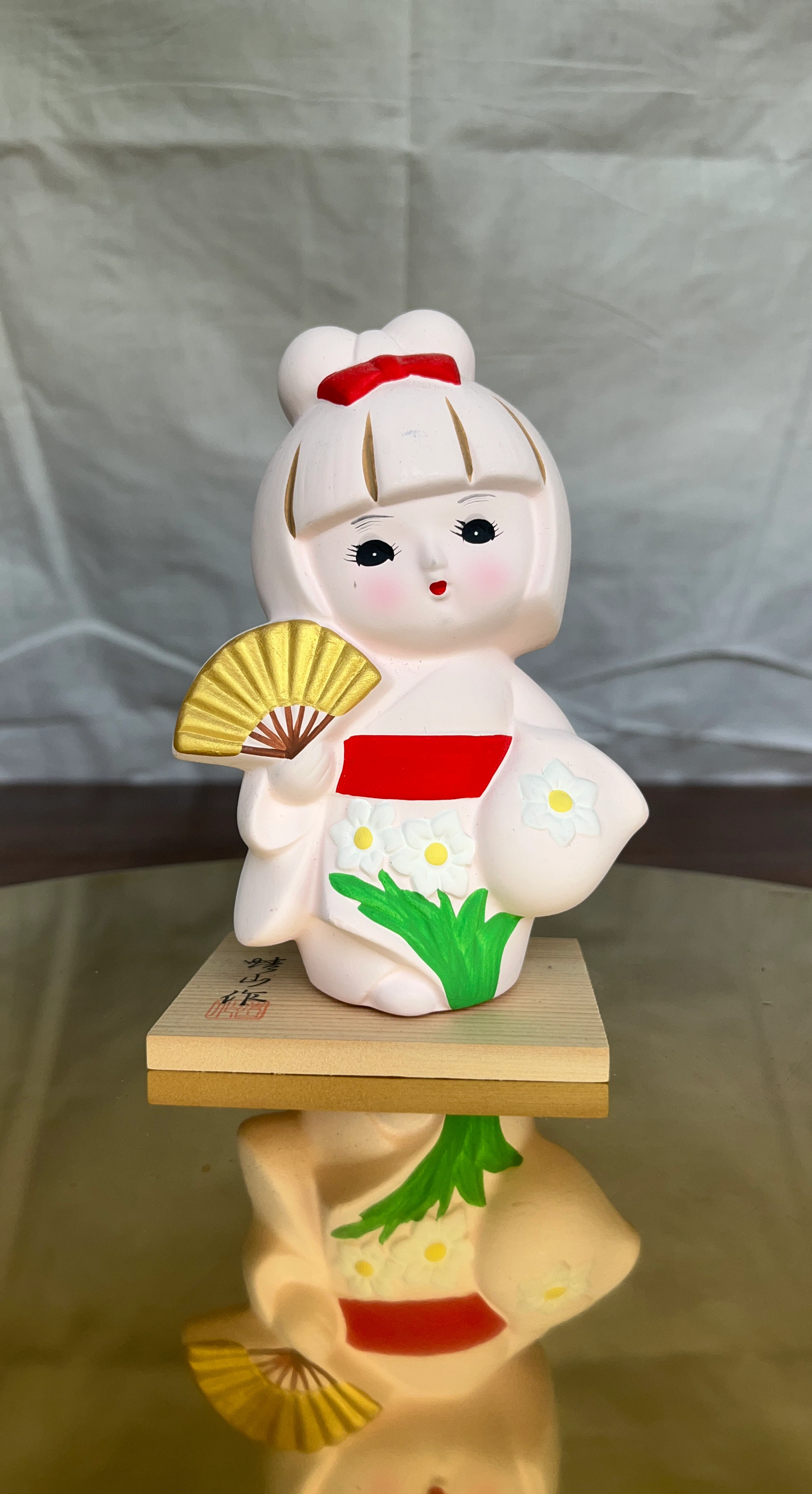 Japanese Kokeshi Doll with Wooden Stand – Elegant Home Accent