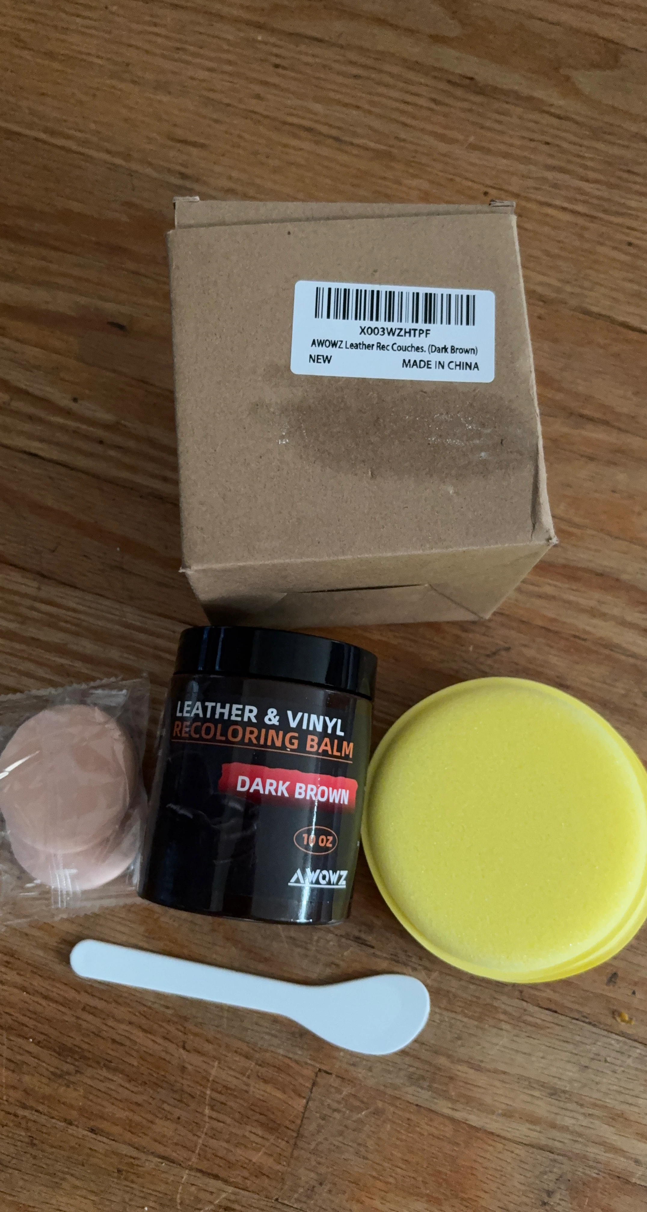 AWOWZ Leather & Vinyl Recoloring Balm - Dark Brown