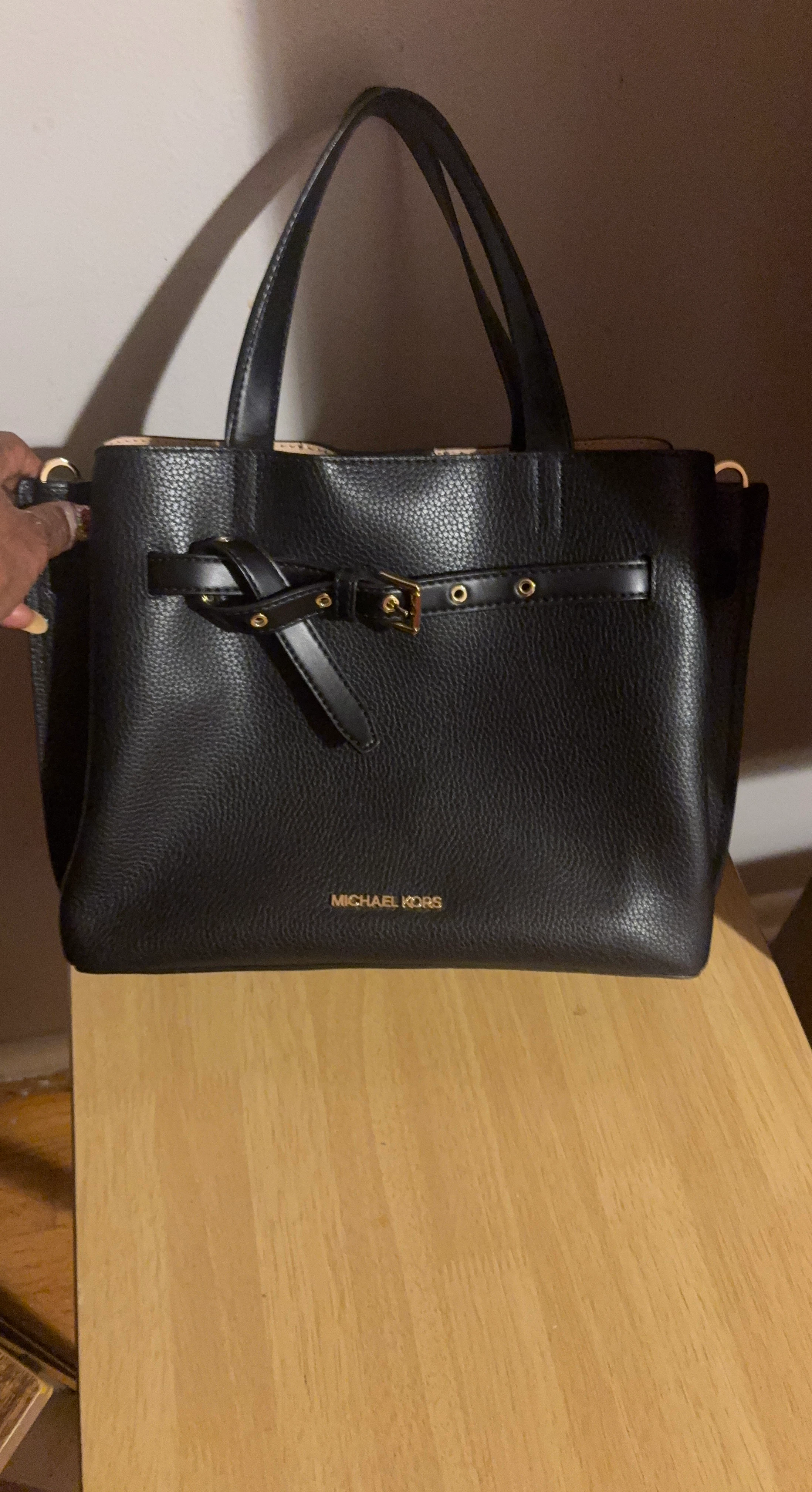 Michael Kors Black Leather Tote Bag