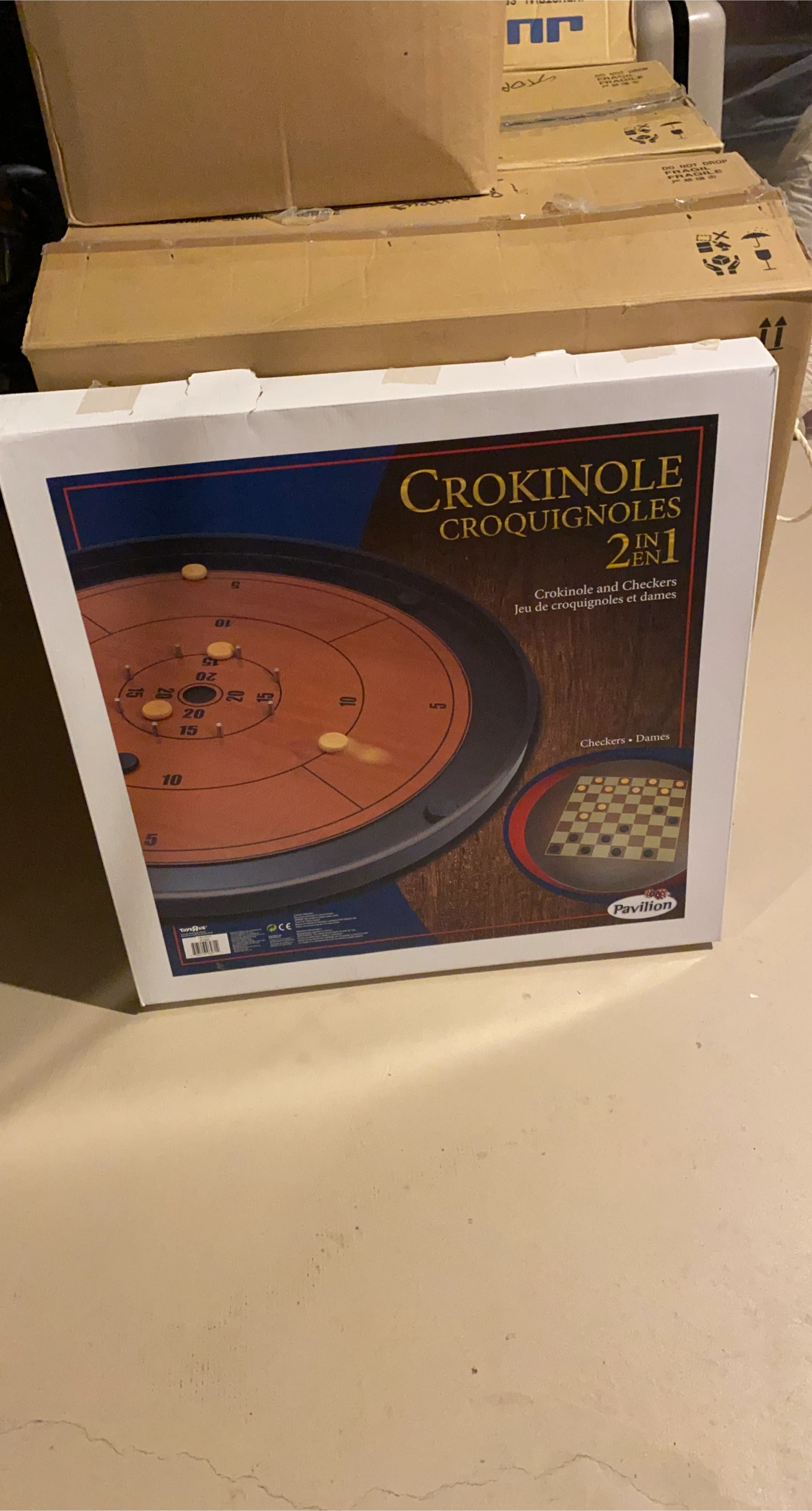 Pavilion Crokinole and Checkers 2-in-1 Board Game