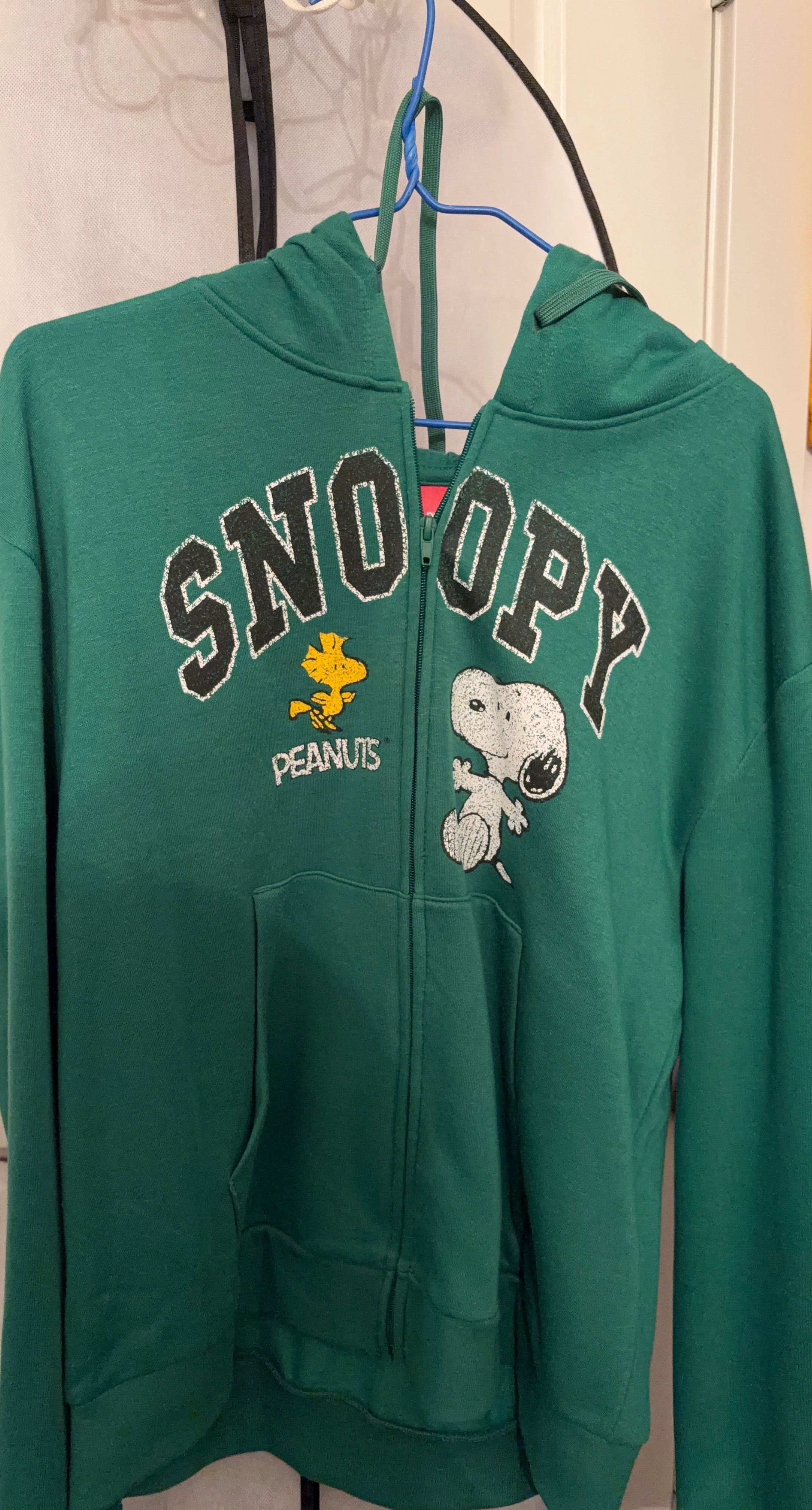 Green Snoopy Peanuts Zip-Up Hoodie