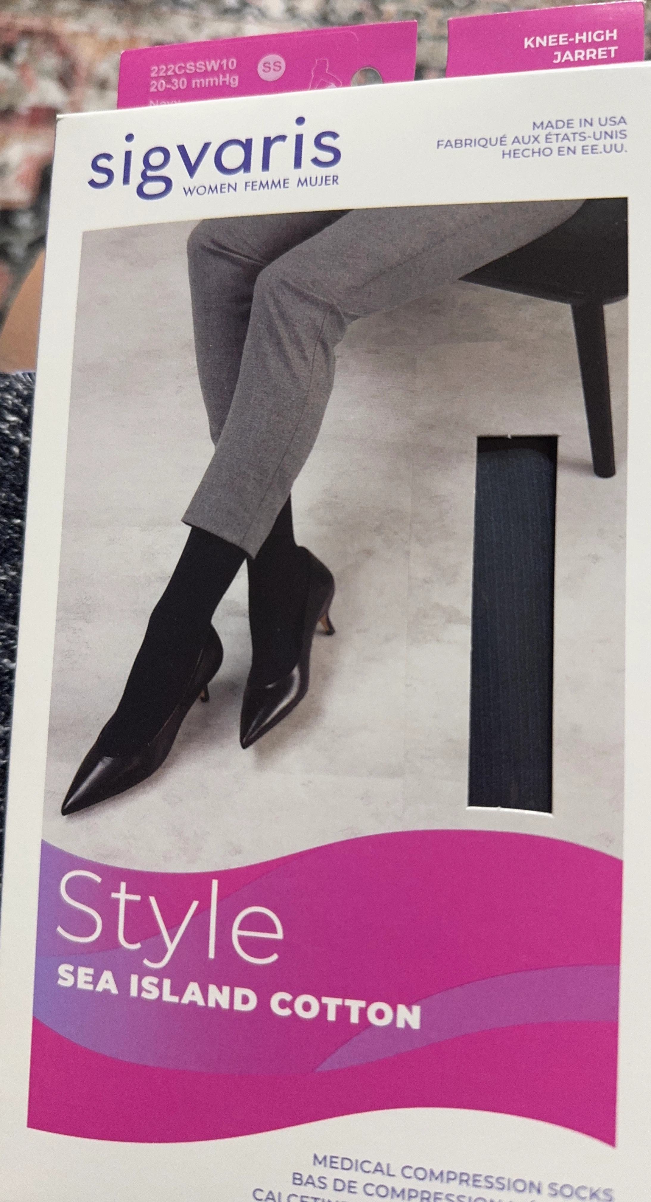 Sigvaris Sea Island Cotton Knee-High Compression Socks SS