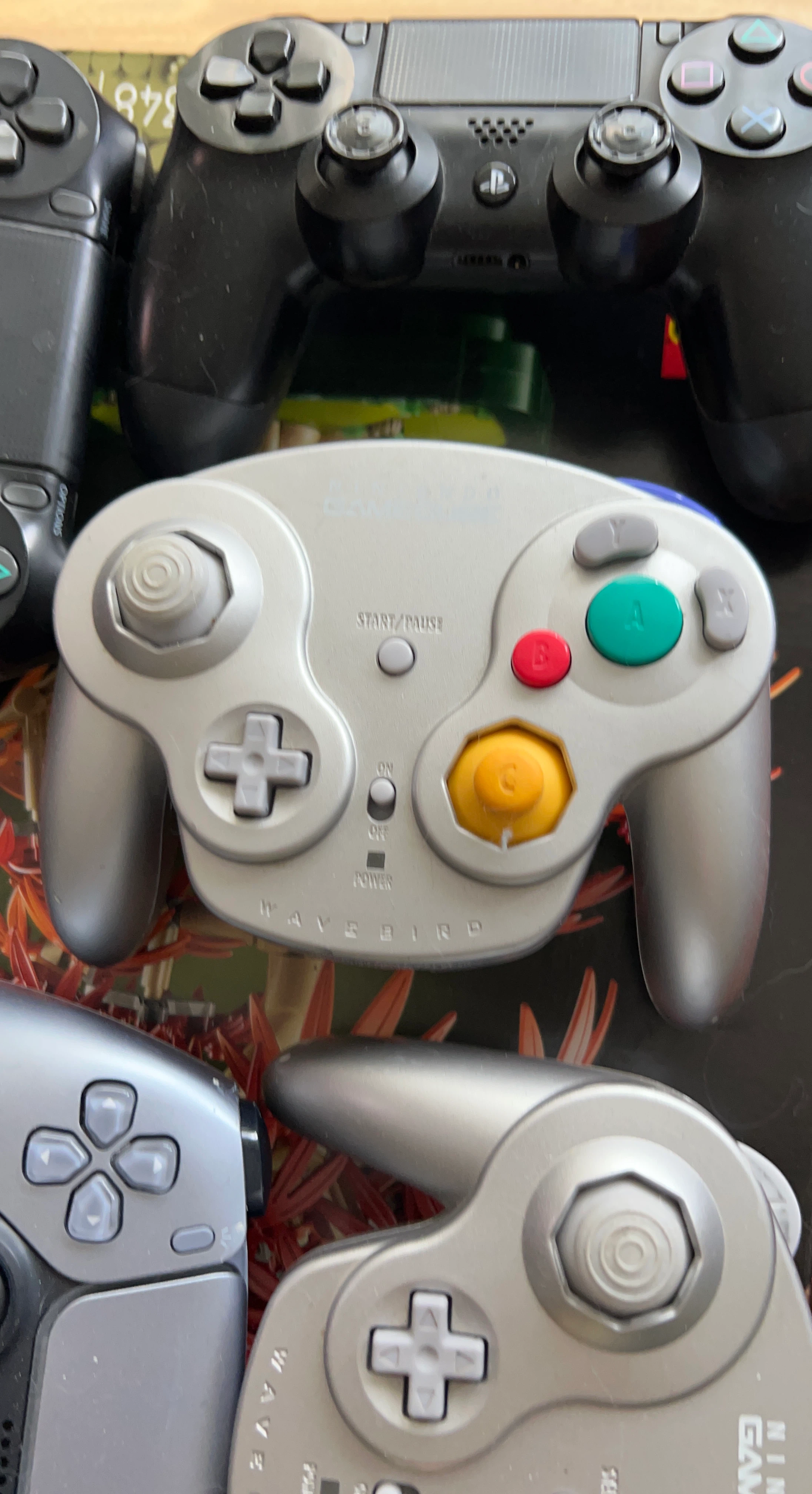 Two Nintendo GameCube WaveBird Wireless Controller (Silver)
